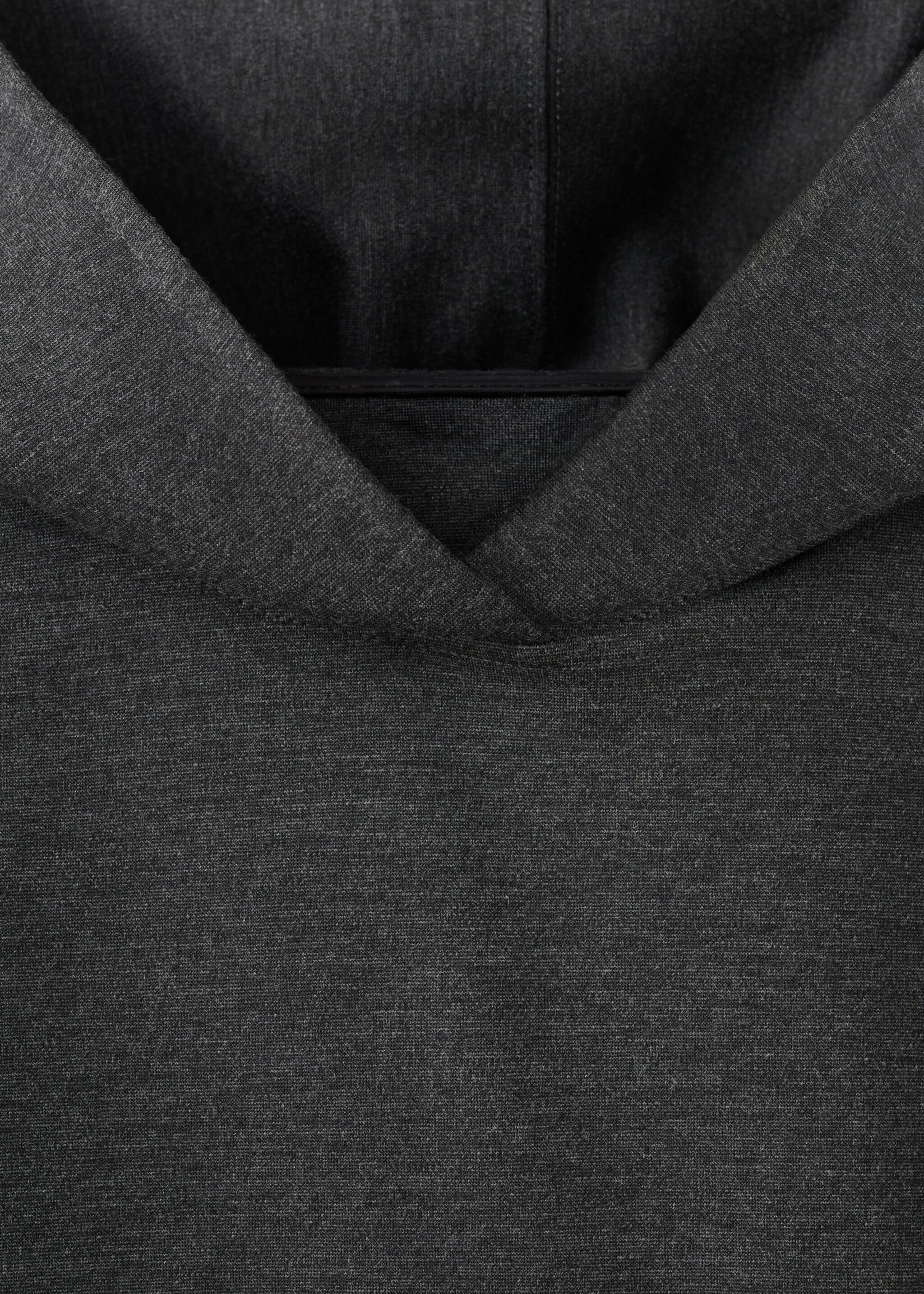 Speckled knitted sweatshirt with hood - Details of the article 8, Medium Heather Grey. Ref: 27081276-00.