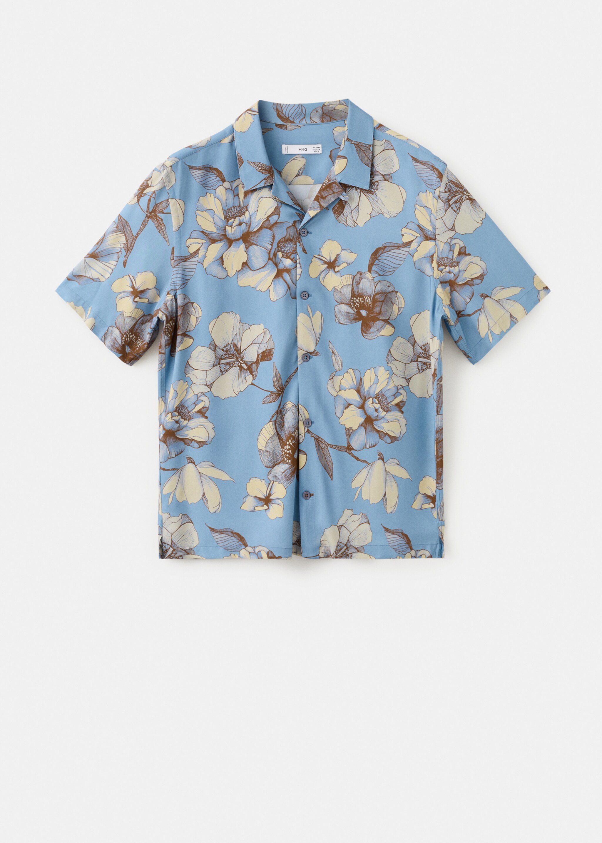 Short sleeve fluid shirt - Article without model, Sky Blue. Ref: 27081277-00.