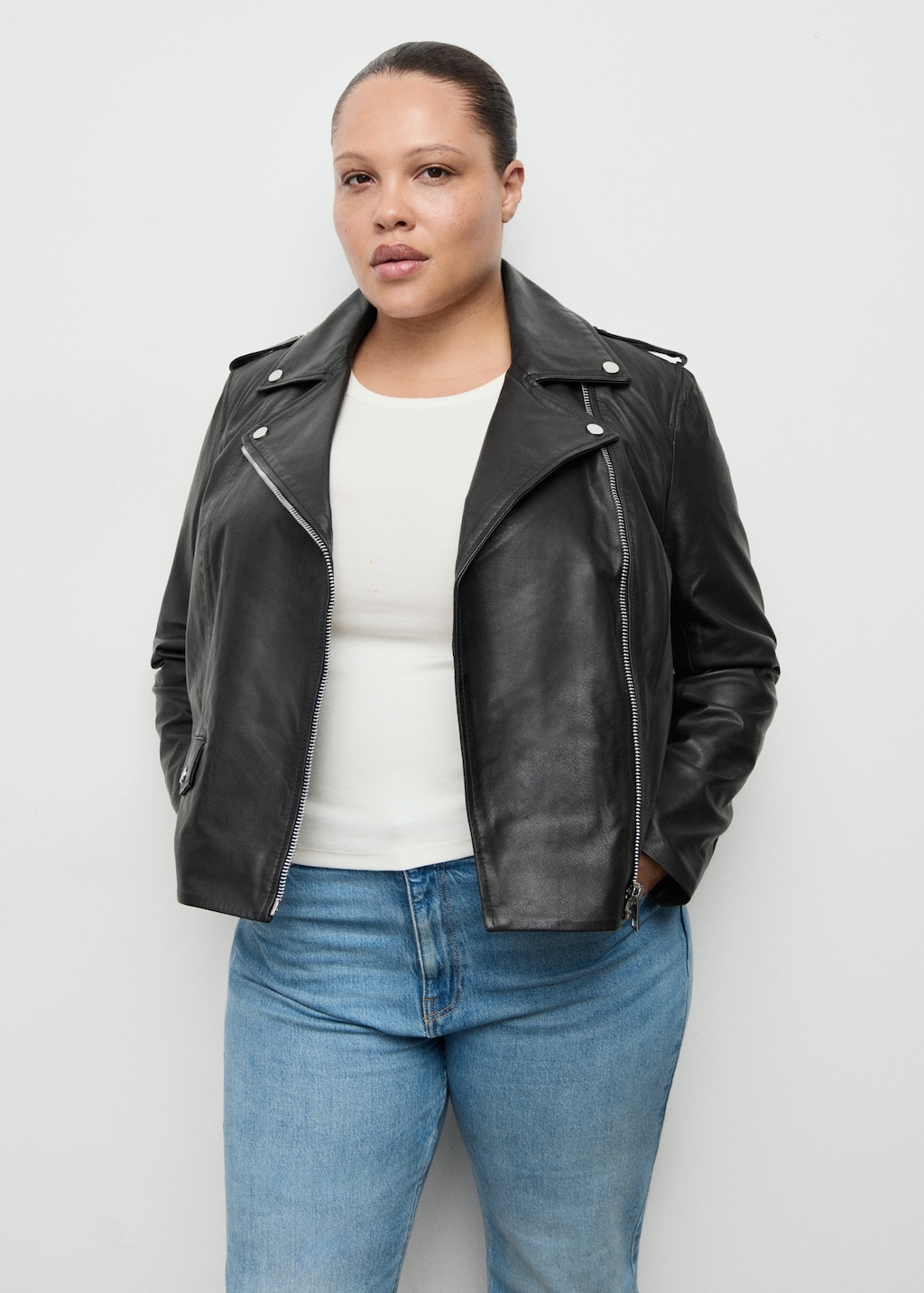 Mango Leather biker jacket