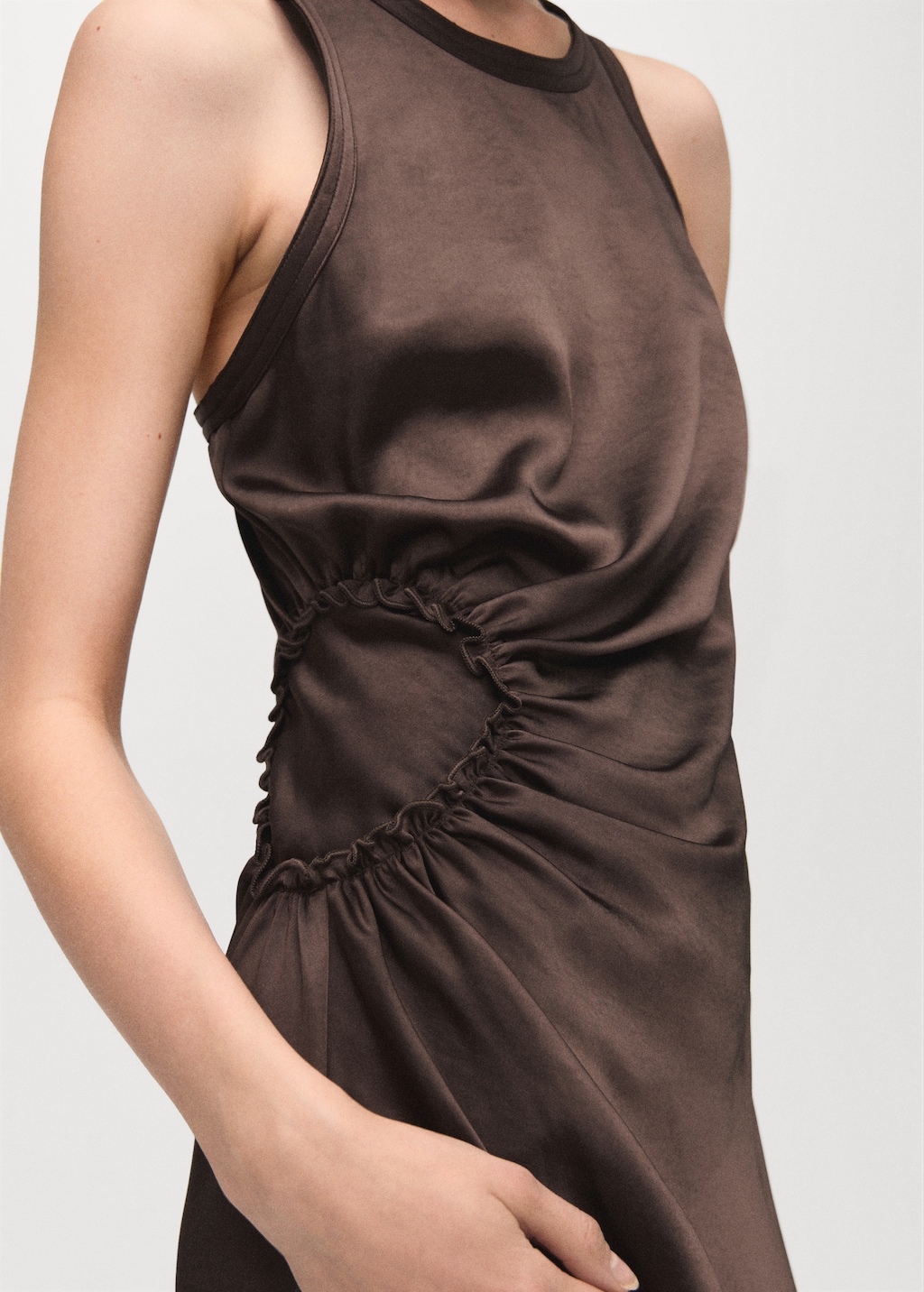 Mango A-line dress with gathered sides