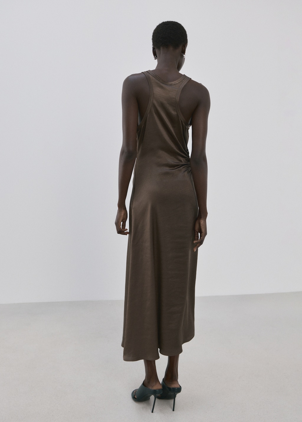 Mango A-line dress with gathered sides