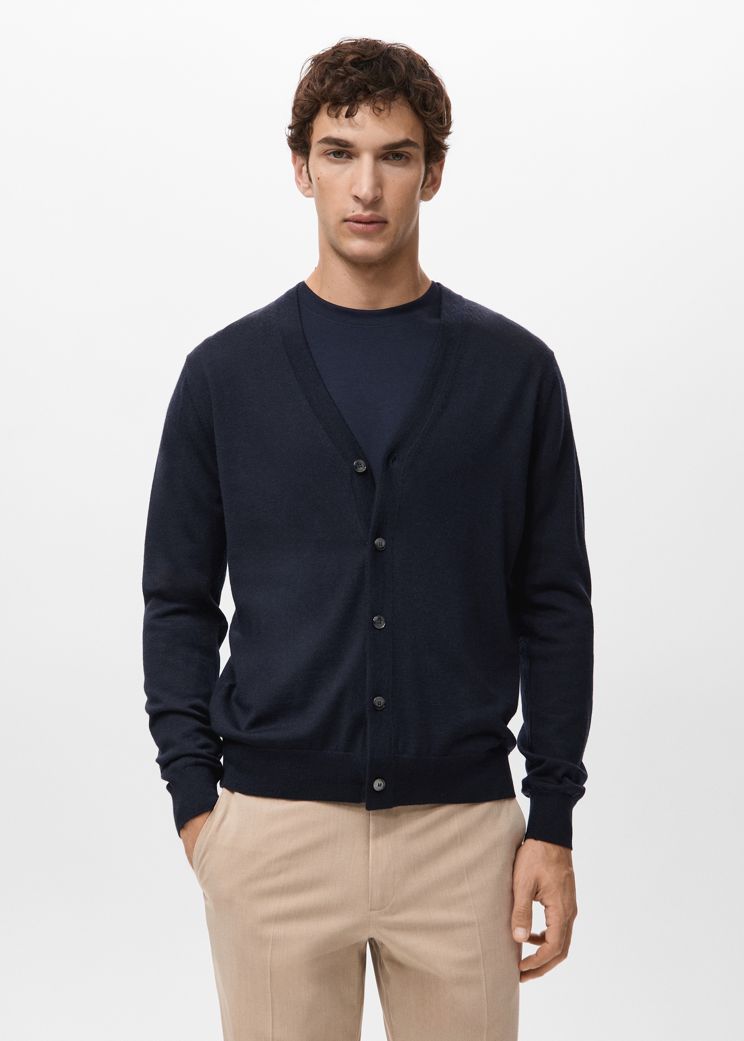 100% merino wool cardigan - Medium plane