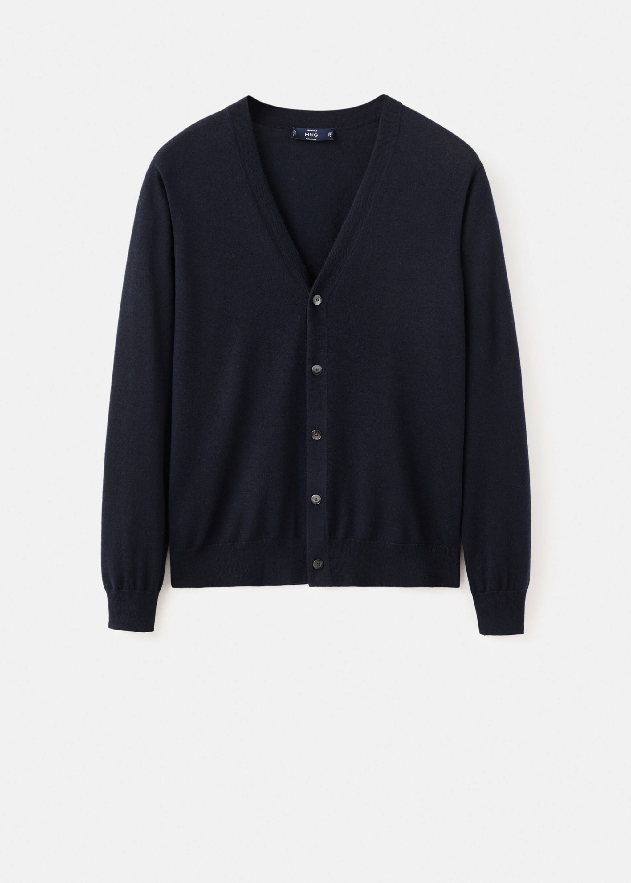 100% merino wool cardigan - Article without model, Navy. Ref: 27081282-00.