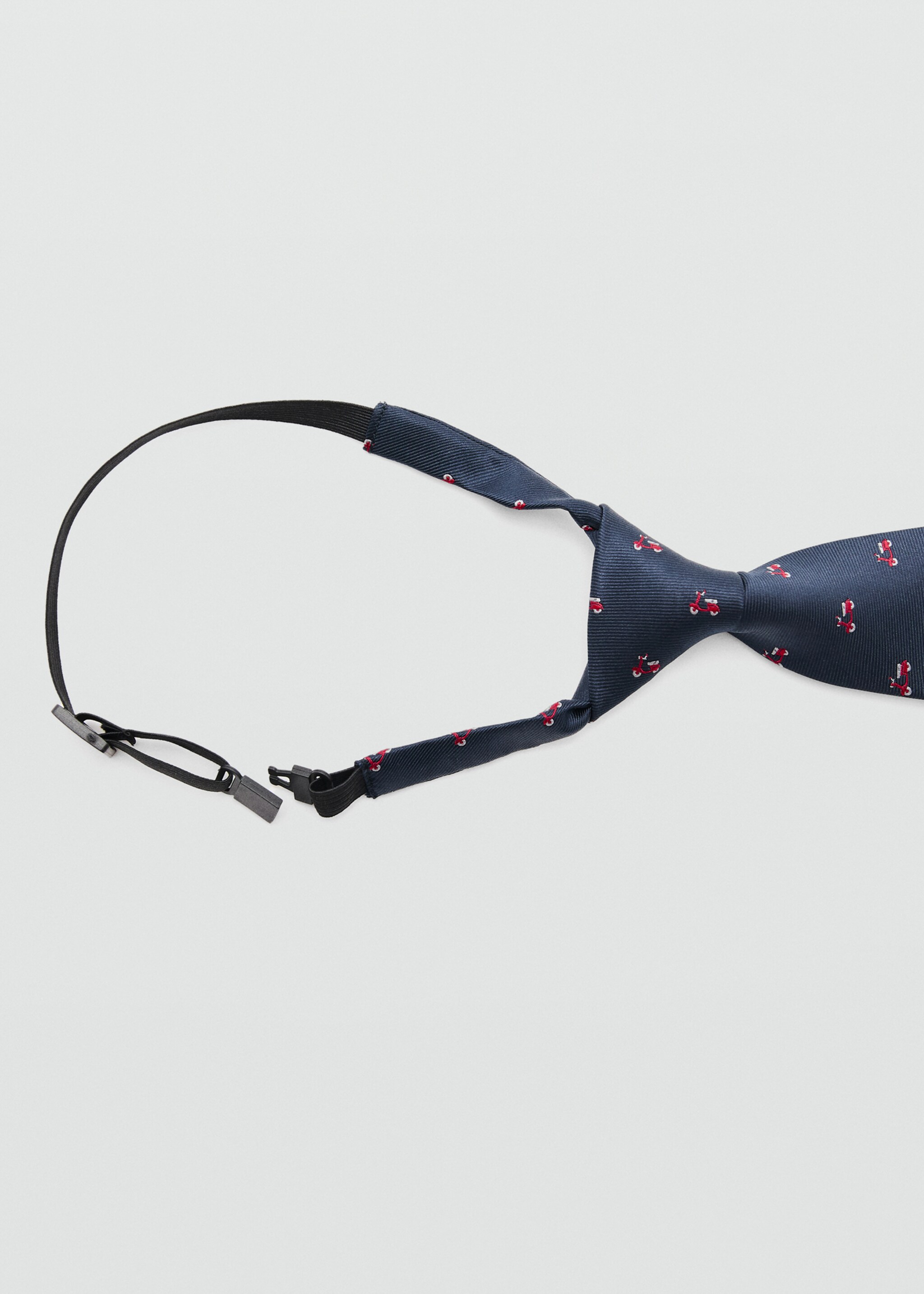 Tie with motorbike print - Medium plane, Navy. Ref: 27081284-00.