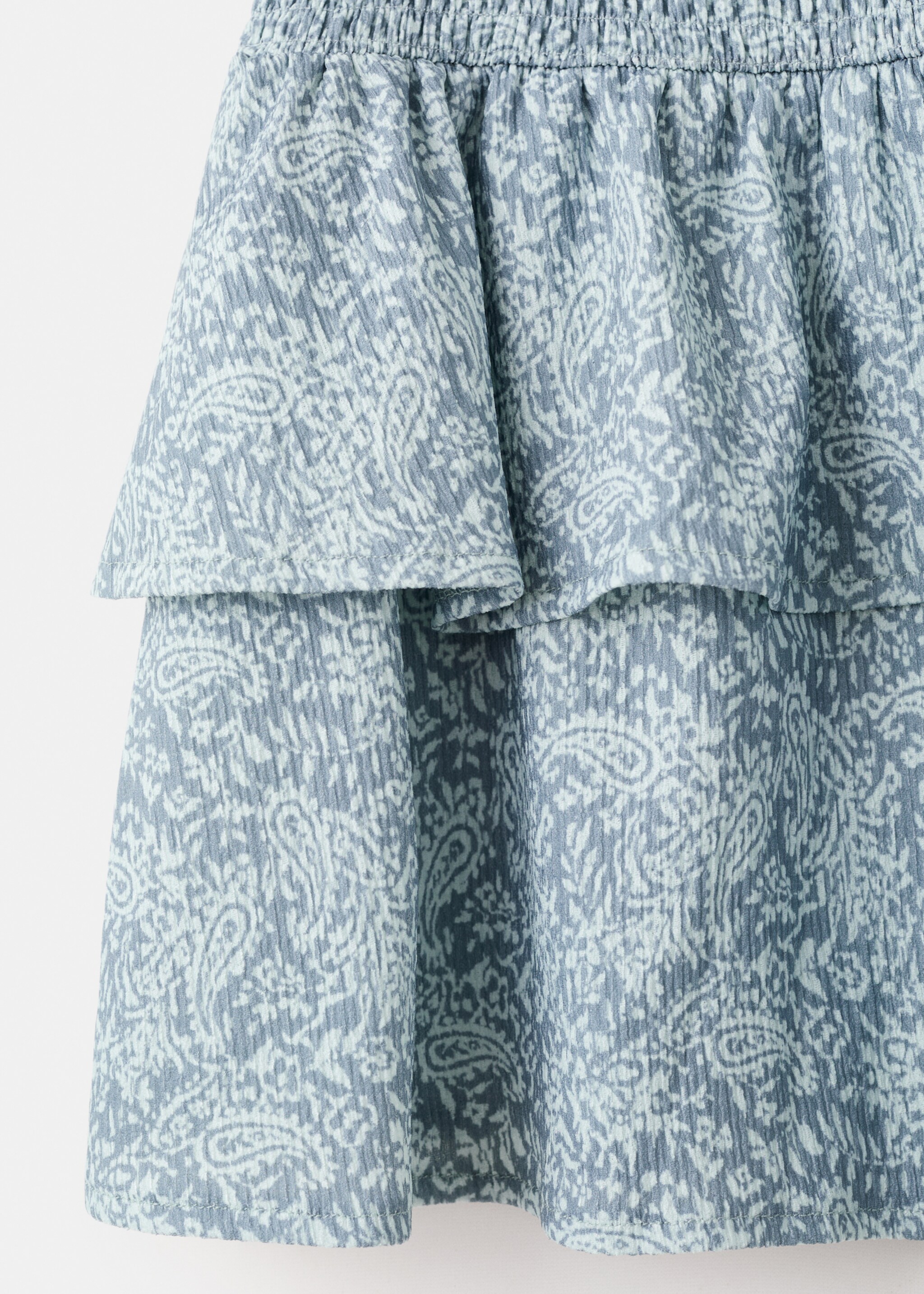 Printed ruffle skirt - Details of the article 0, Blue. Ref: 27081285-00.