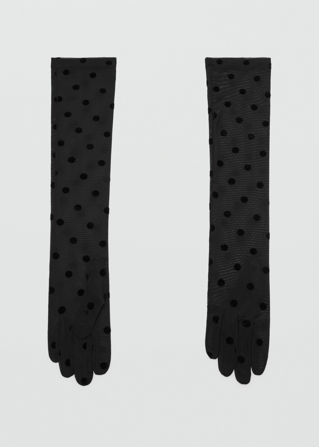 Long spotted gloves