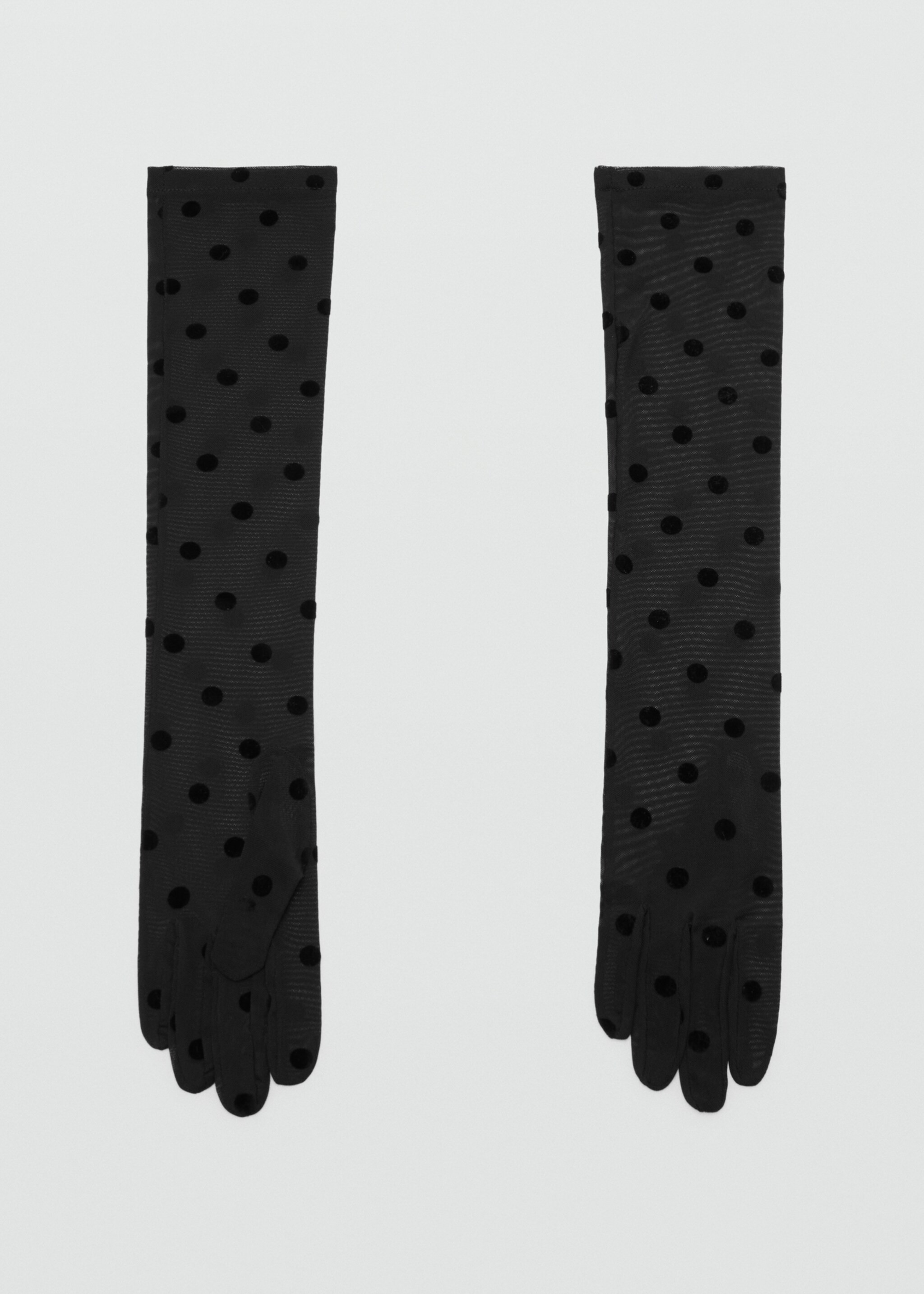 Long spotted gloves - Article without model, Black. Ref: 27081286-00.