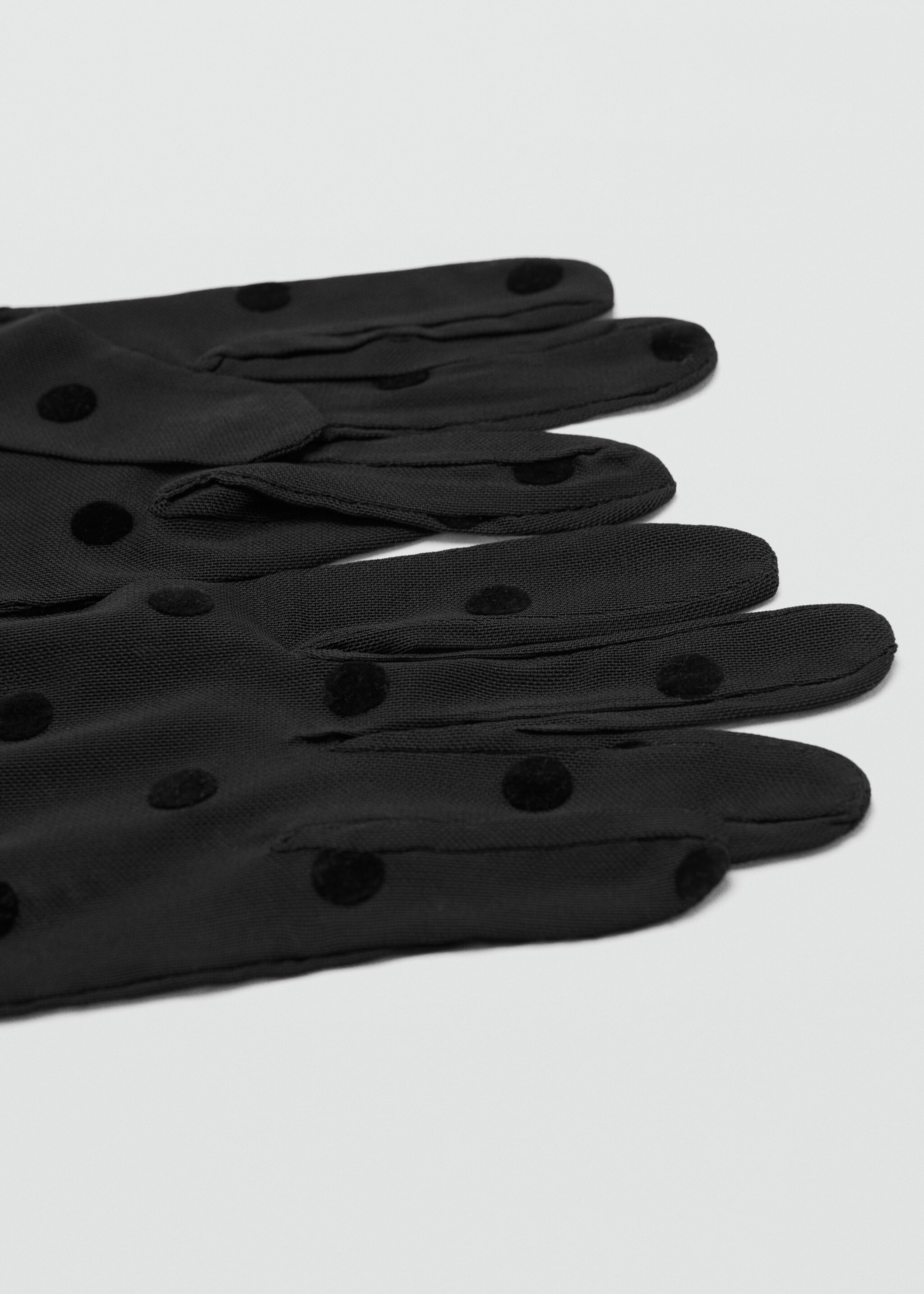 Long spotted gloves - Details of the article 1, Black. Ref: 27081286-00.