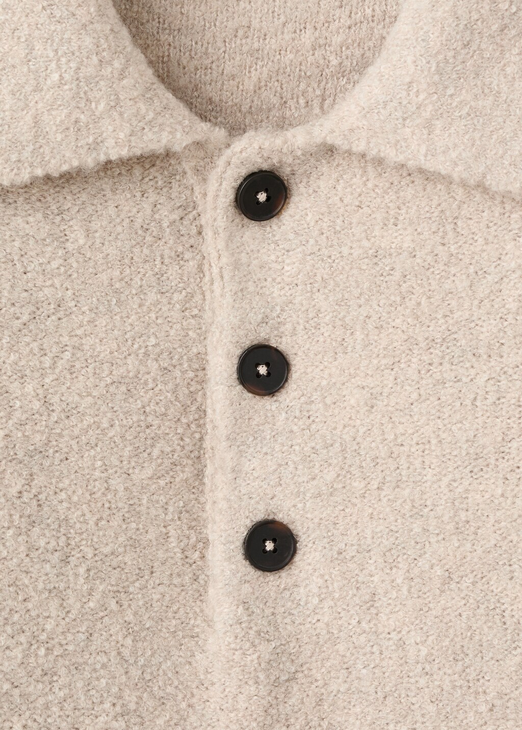 Mini boucle knit polo shirt