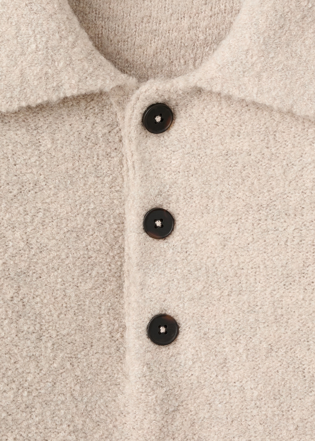 Mini boucle knit polo shirt