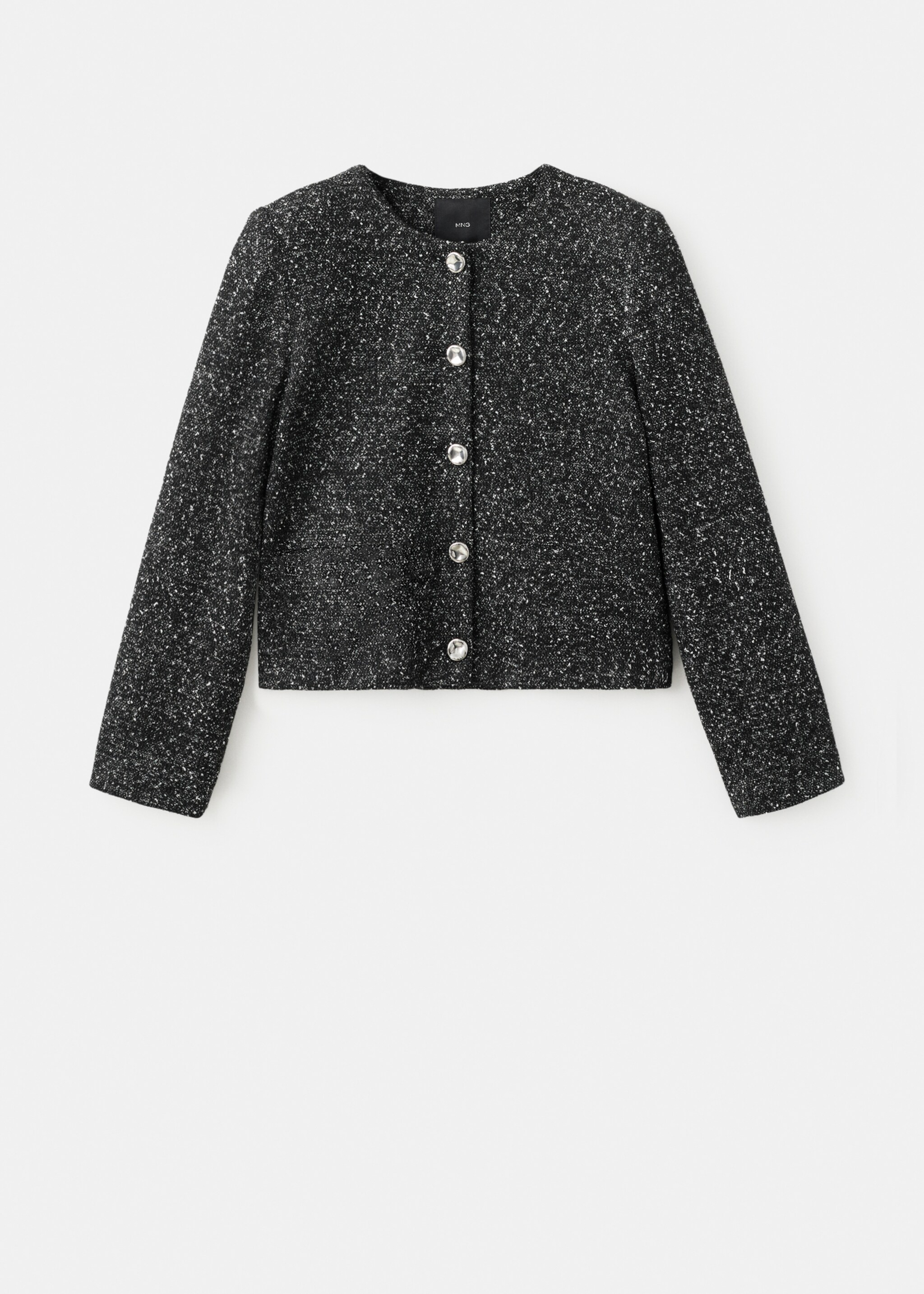 Flecked cotton-blend jacket - Article without model, Black. Ref: 27081293-00.