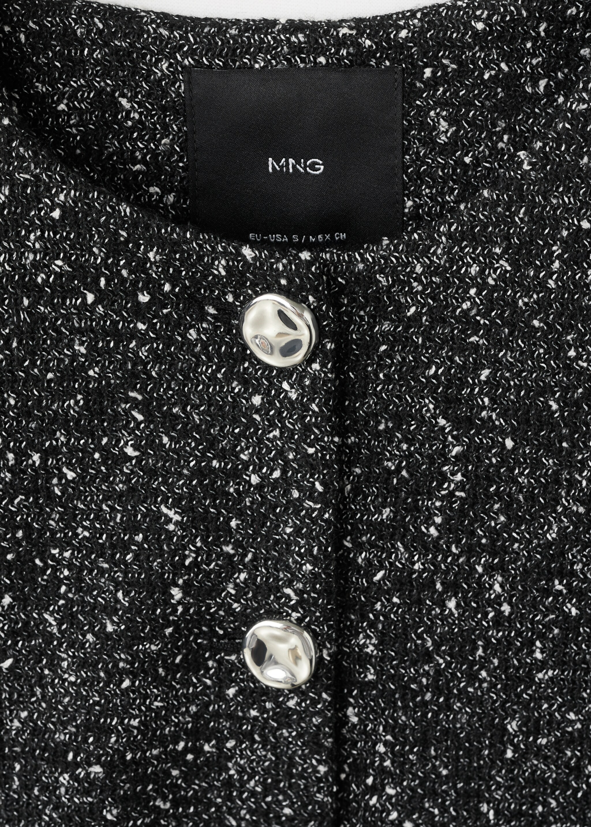Flecked cotton-blend jacket - Details of the article 8, Black. Ref: 27081293-00.