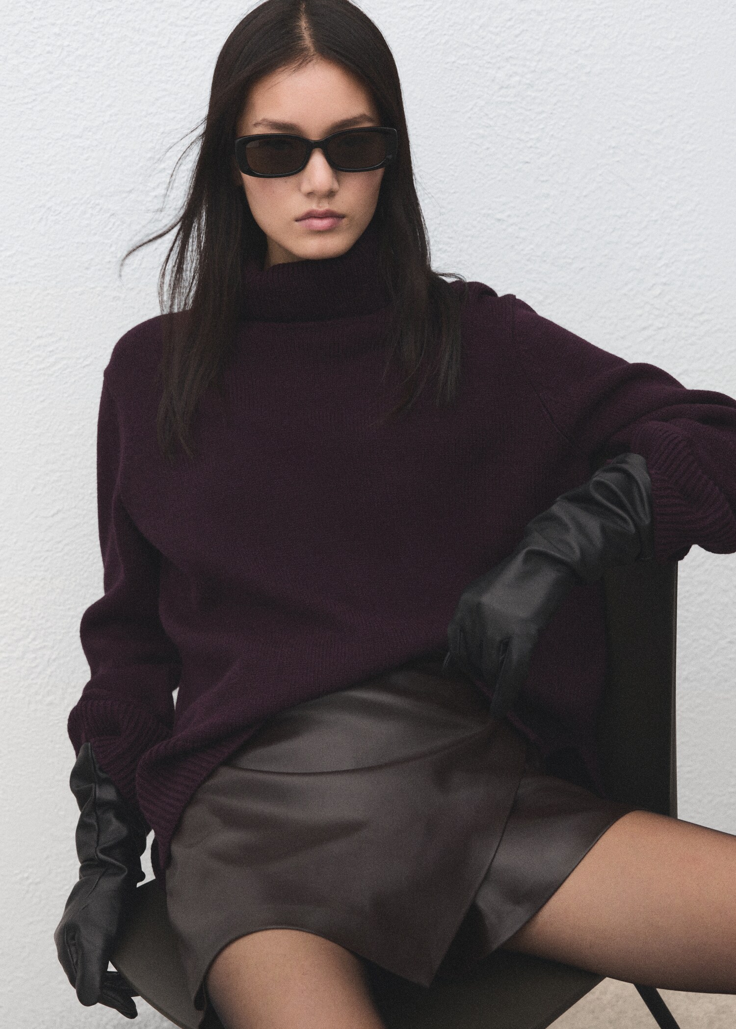 Faux-leather culottes - Medium plane