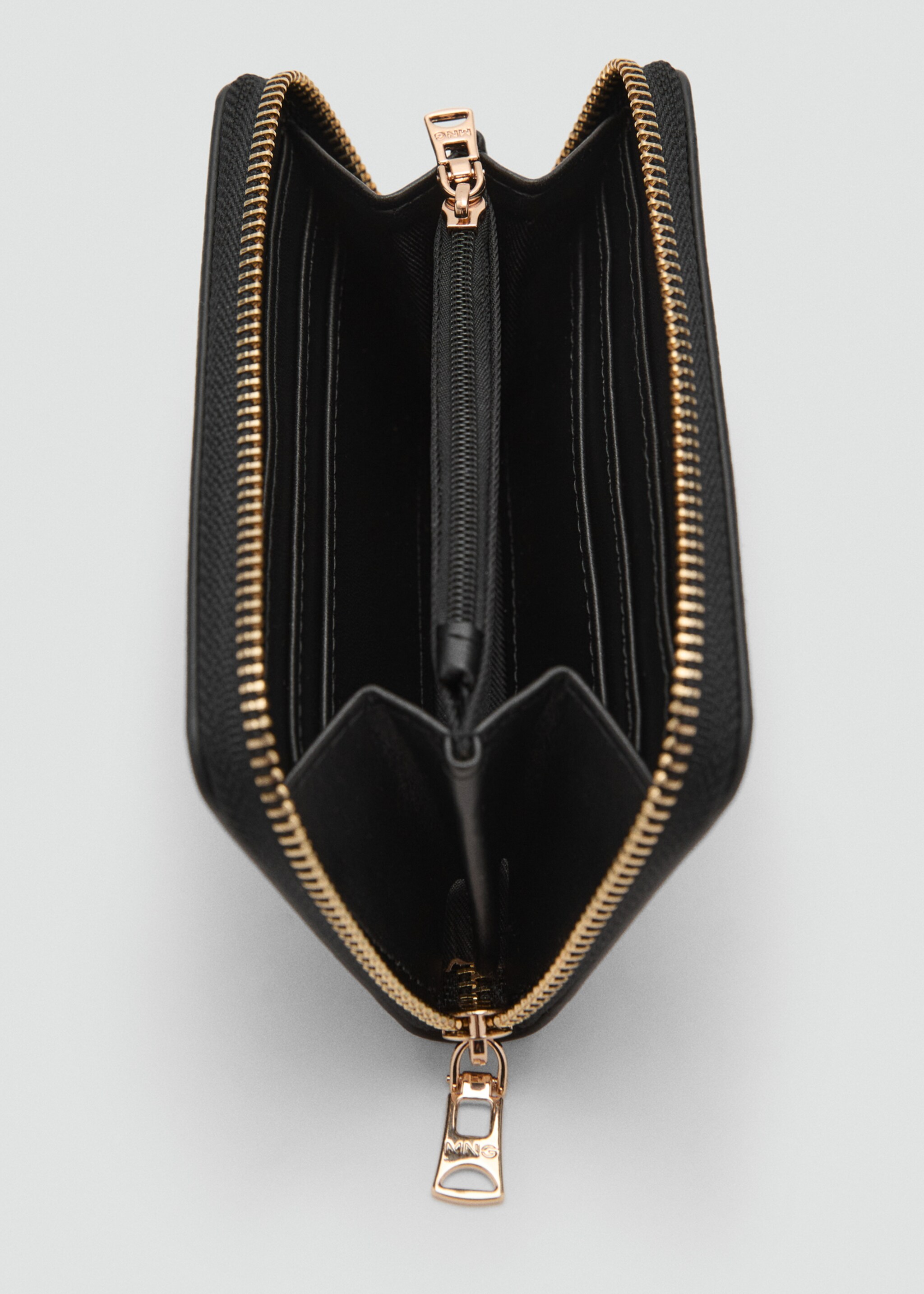 Saffiano-effect wallet - Details of the article 1, Black. Ref: 27081304-00.