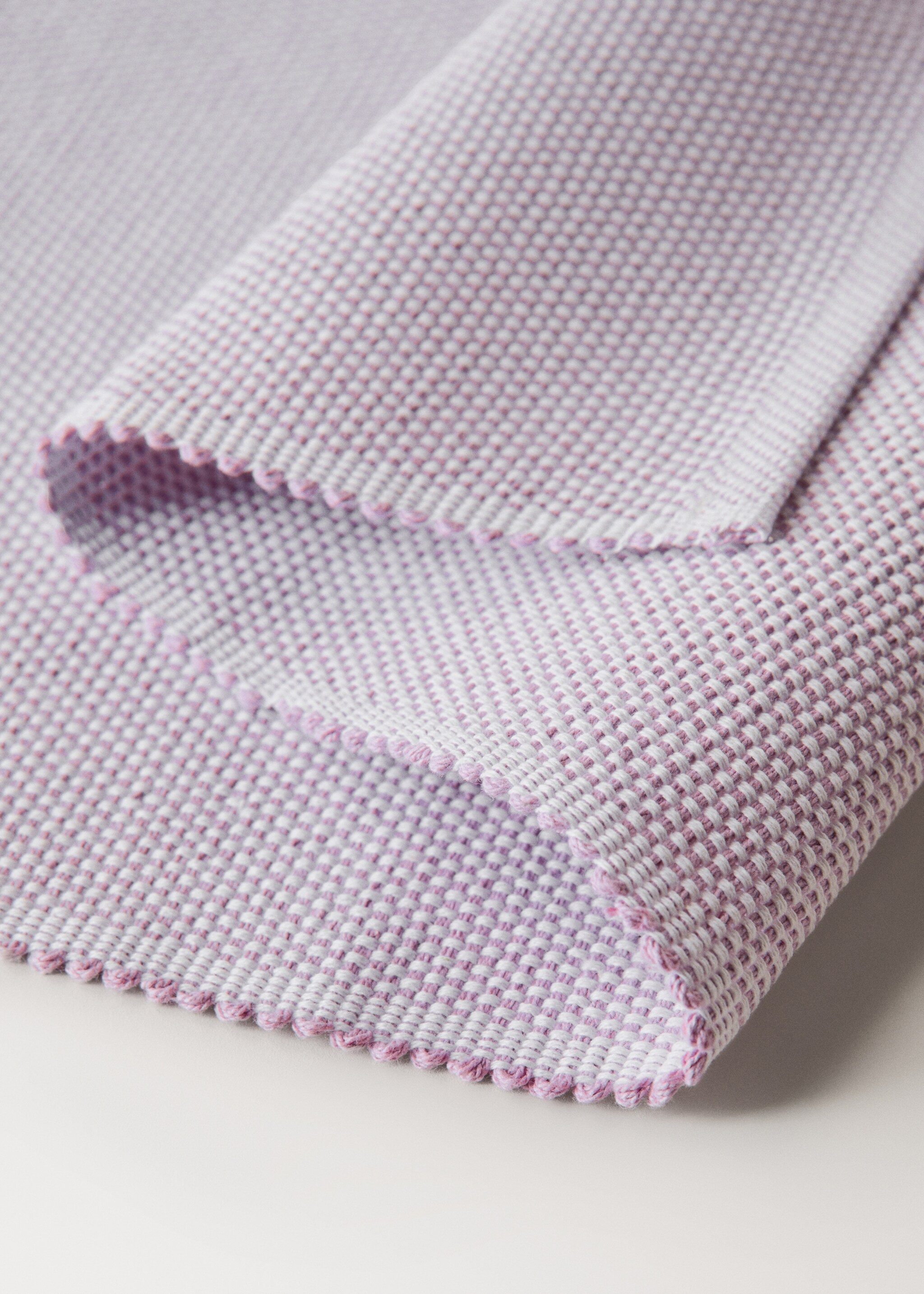Cotton melange effect table mat - Details of the article 1, Lilac. Ref: 27081309-00.