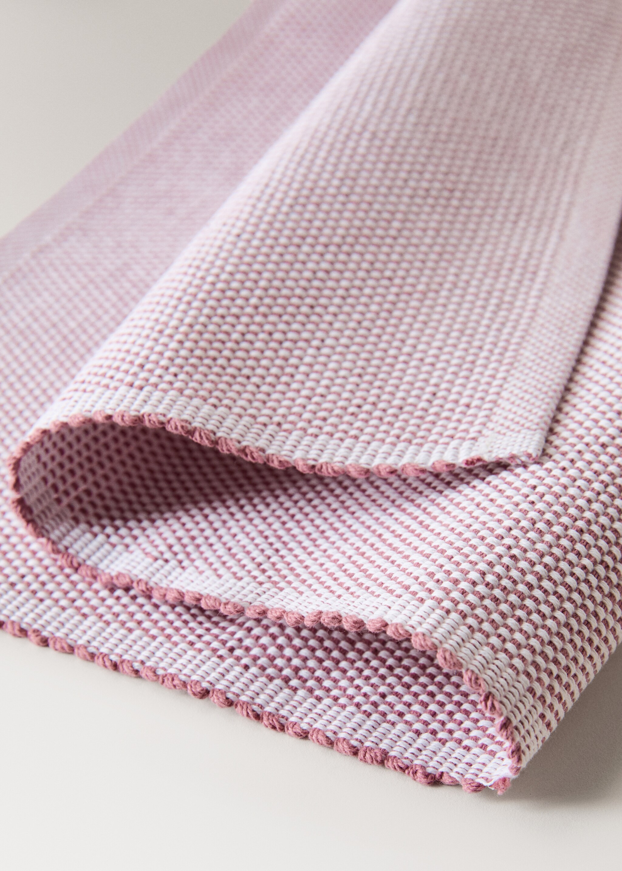 Set de table coton effet chiné - Détail de l'article 1, Rose. Ref: 27081309-00.