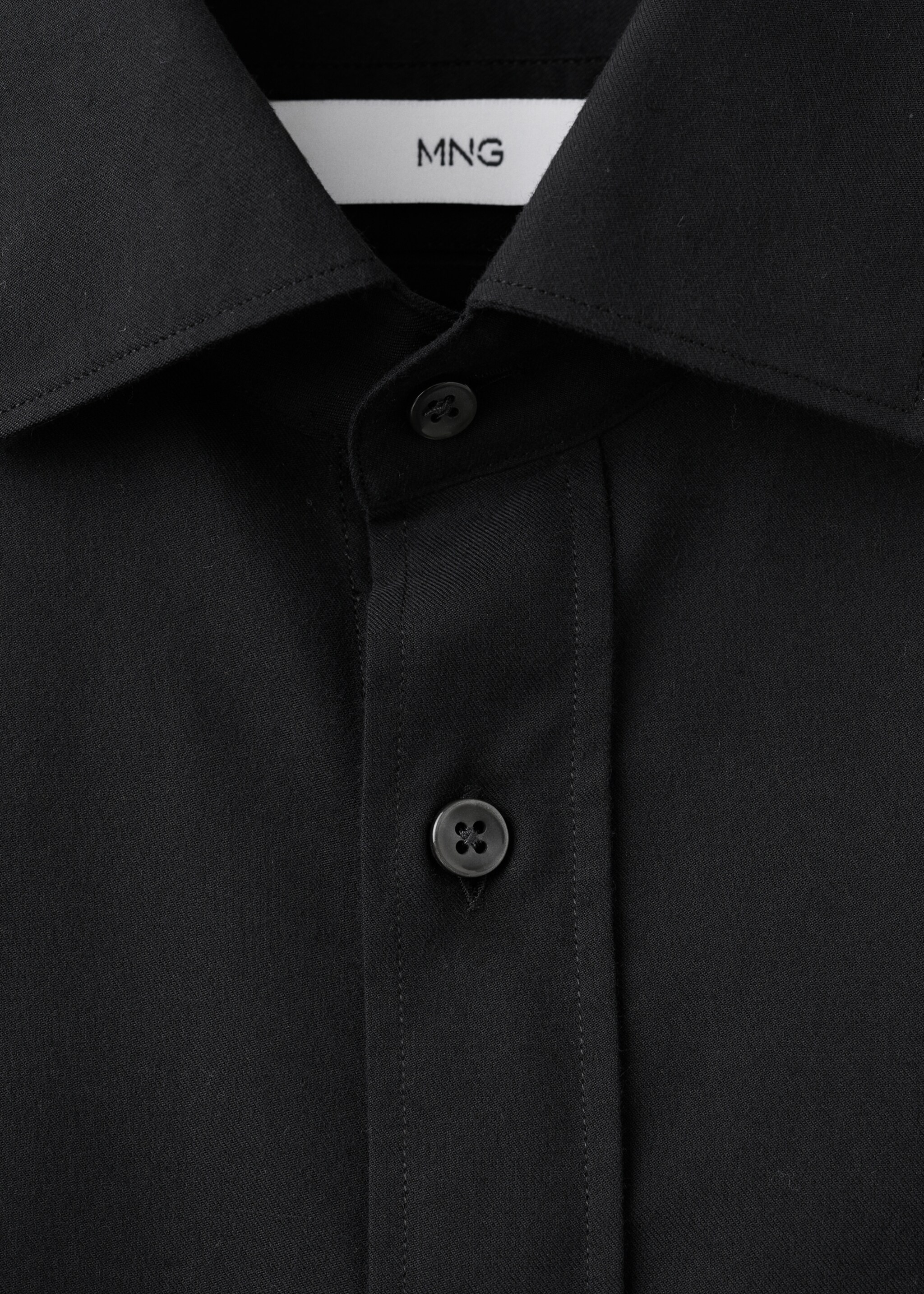 Camisa 100% algodón slim fit - Detalle del artículo 8, Negro. Ref: 27081310-00.