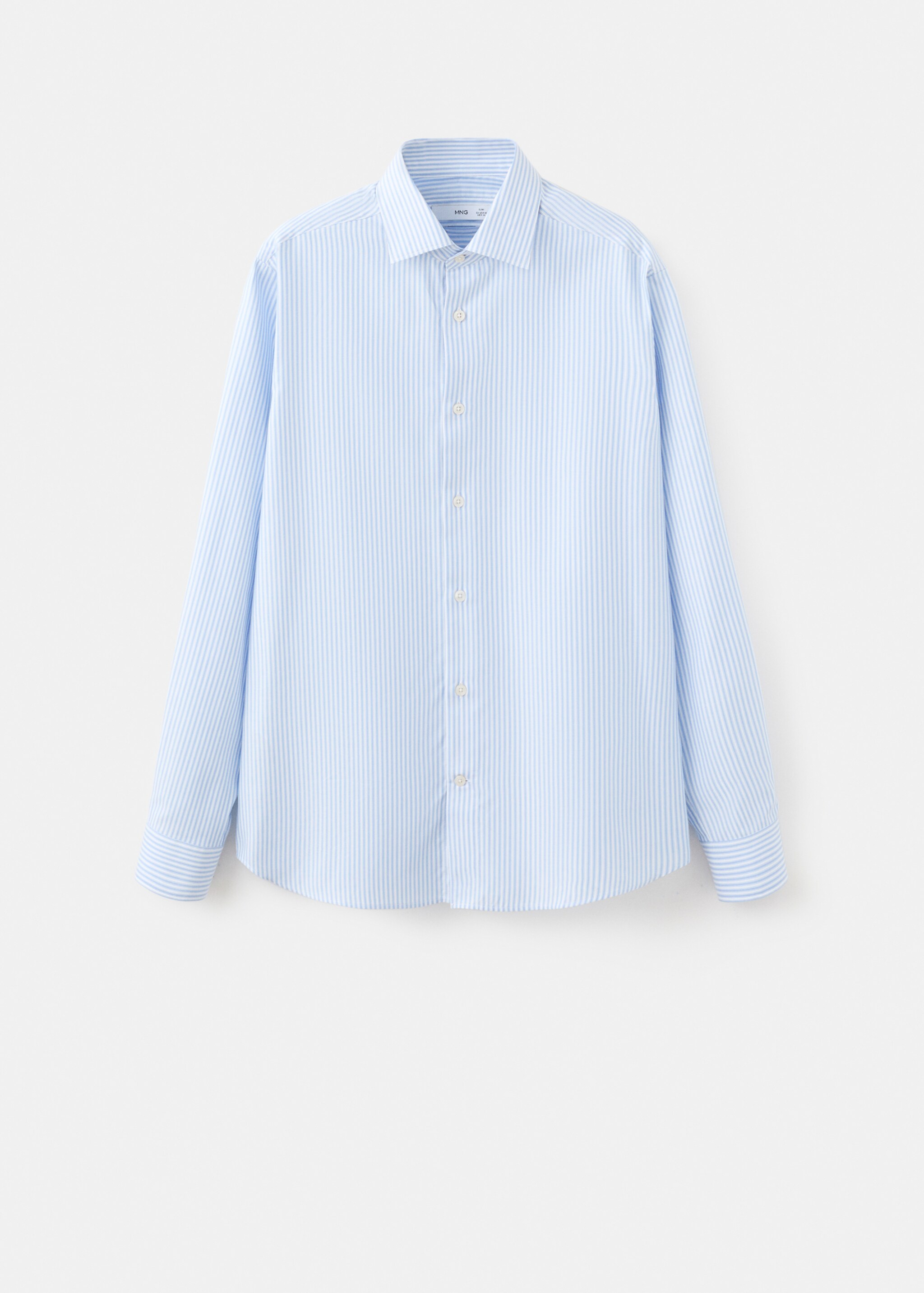 Chemise 100 % coton rayures slim-fit - Article sans modèle, Bleu ciel. Ref: 27081313-00.