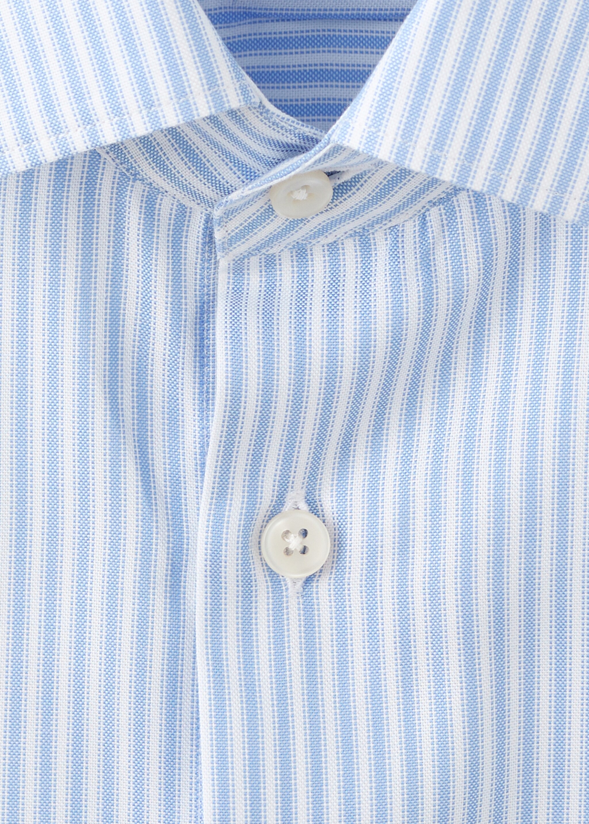 Chemise 100 % coton rayures slim-fit - Détail de l'article 8, Bleu ciel. Ref: 27081313-00.