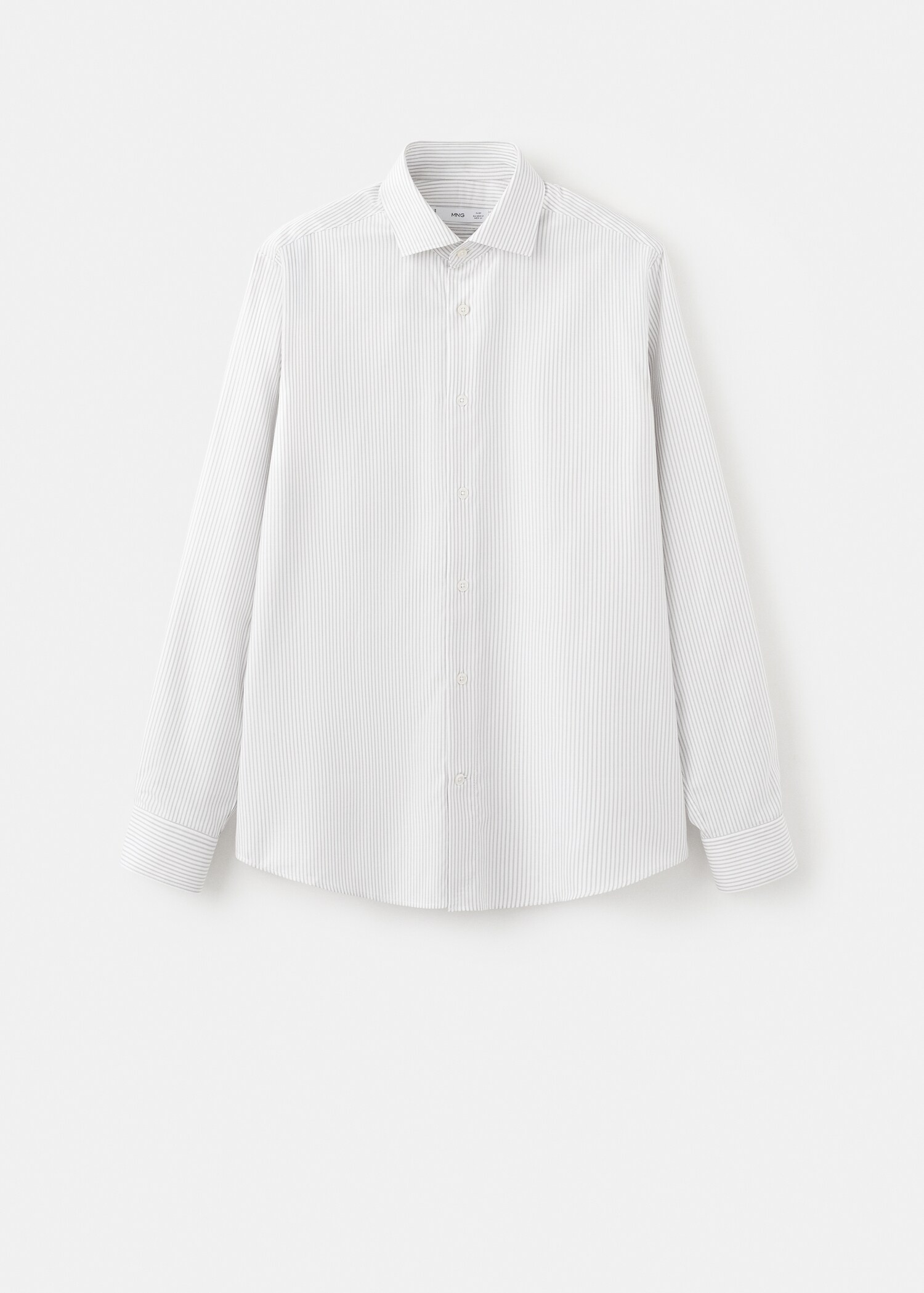 قميص مخطط بتصميم نحيف بنسبة 100% من القطن - منتج دون نموذج