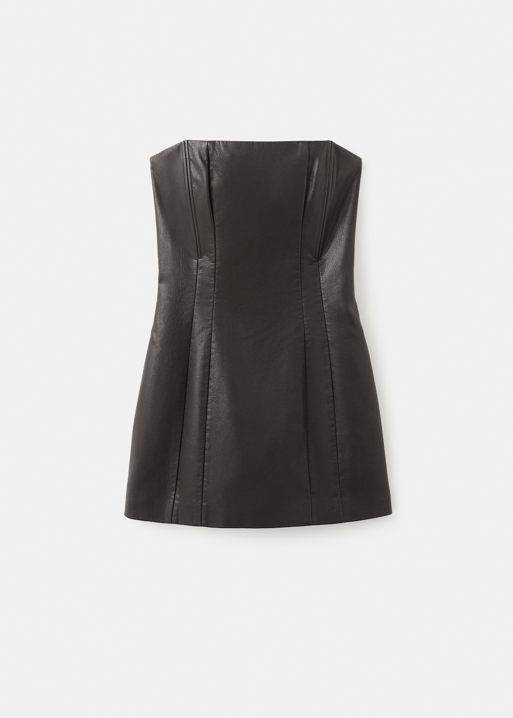 Short faux-leather dress