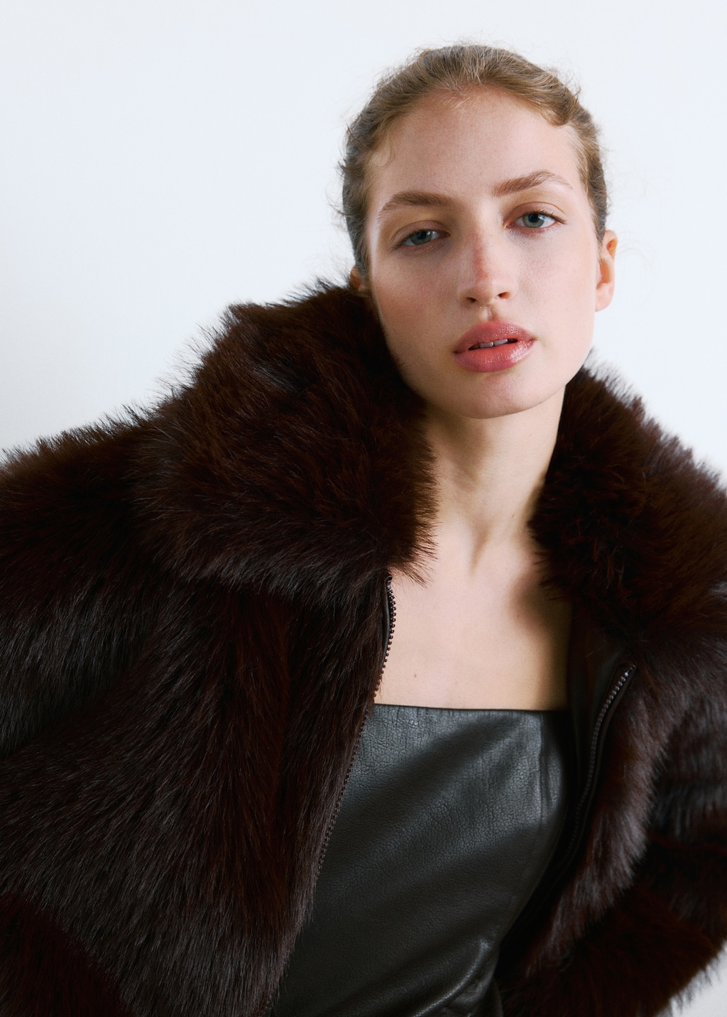 Short faux-leather dress