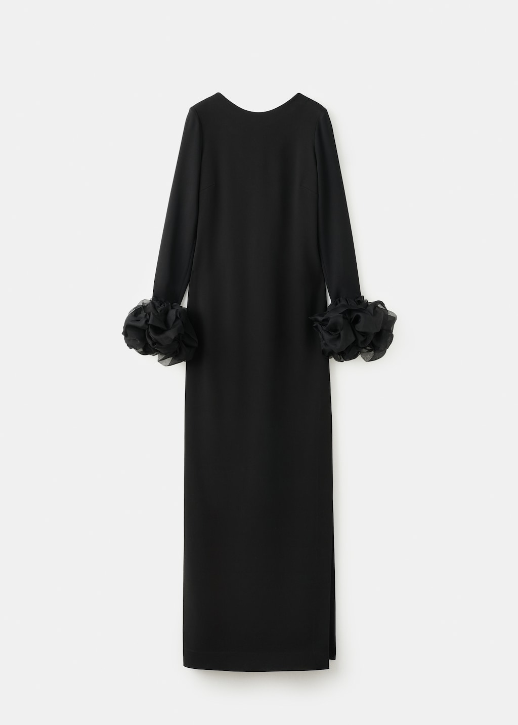 Open-back dress with flower cuffs - image 2