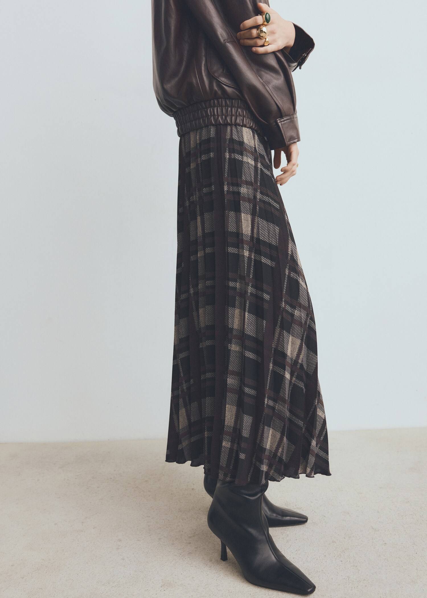 Checked long skirt - Medium plane