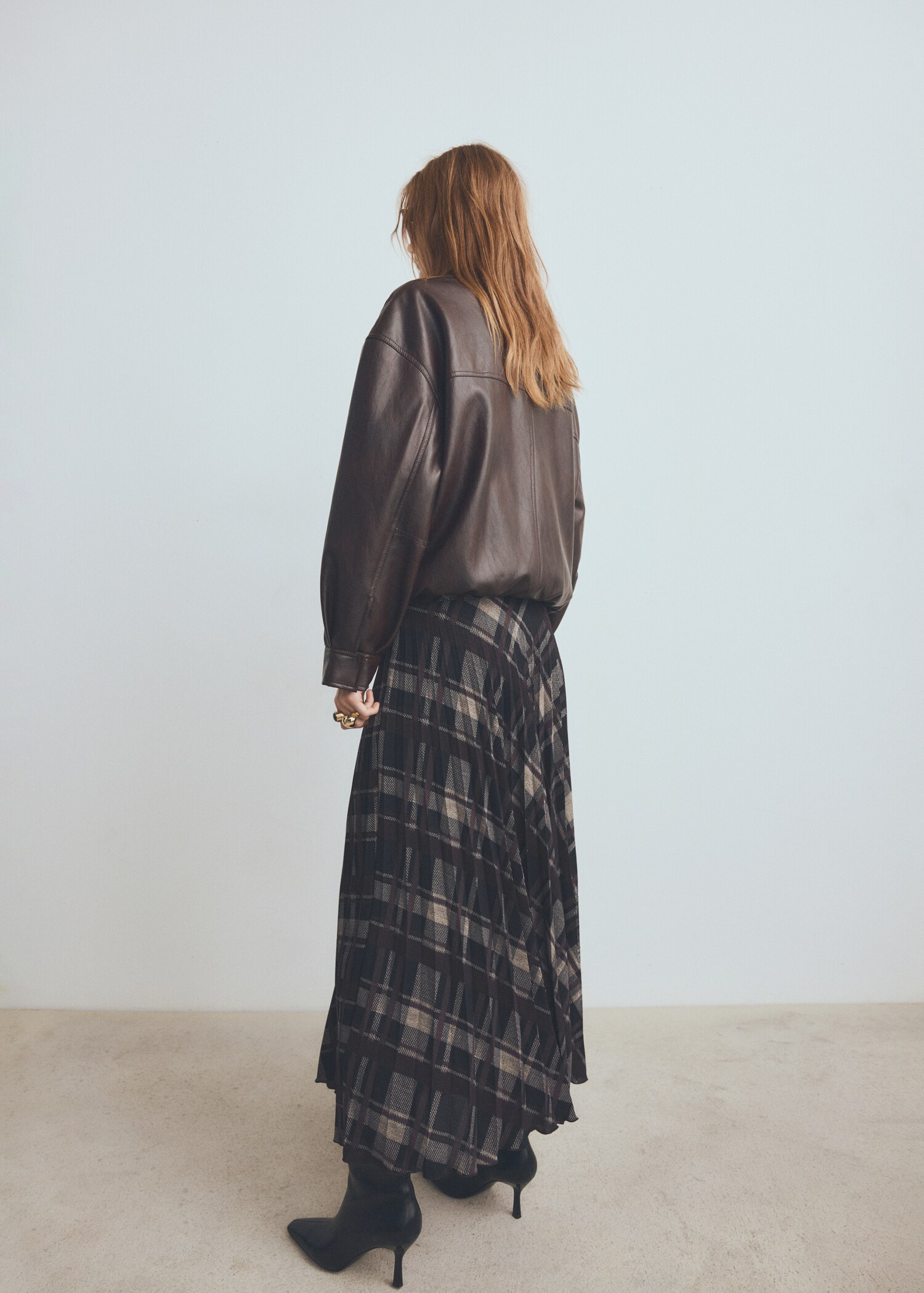 Checked long skirt - Reverse of the article