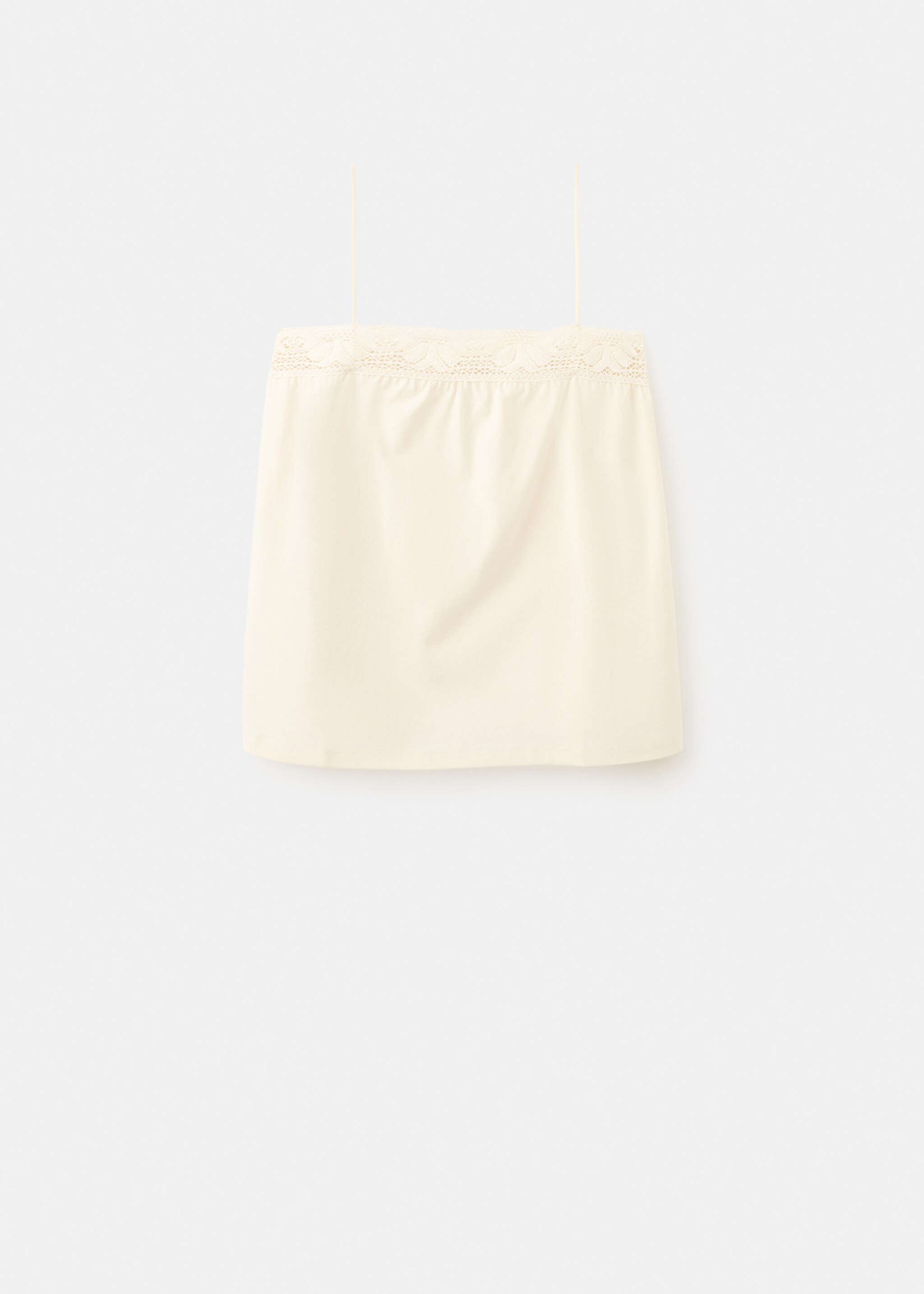 Cotton top with lace straps - Article without model, Pastel Yellow. Ref: 27081321-00.