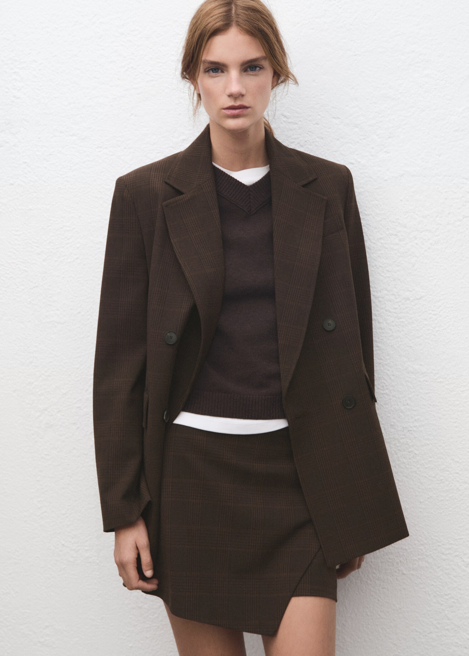 Checked asymmetric skirt - Details of the article 1