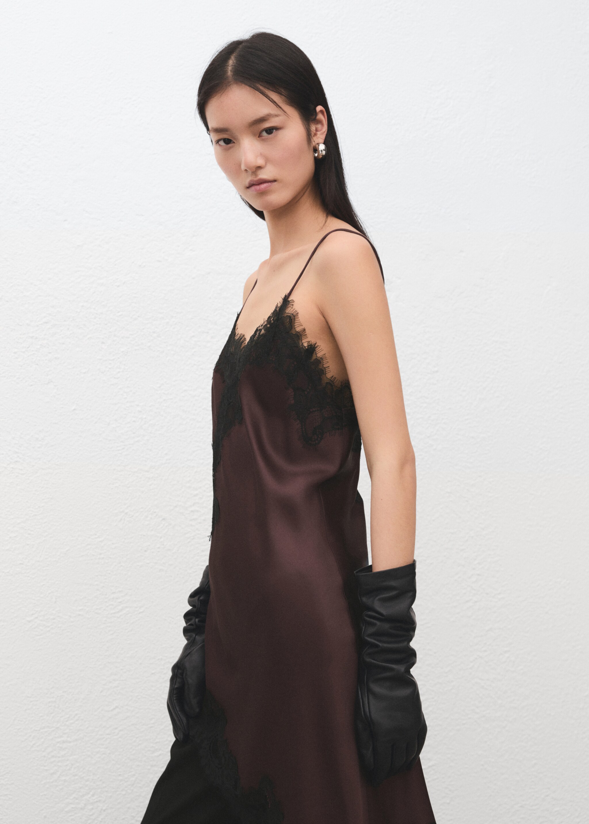 Lace top - Medium plane, Burgundy. Ref: 27081326-00.