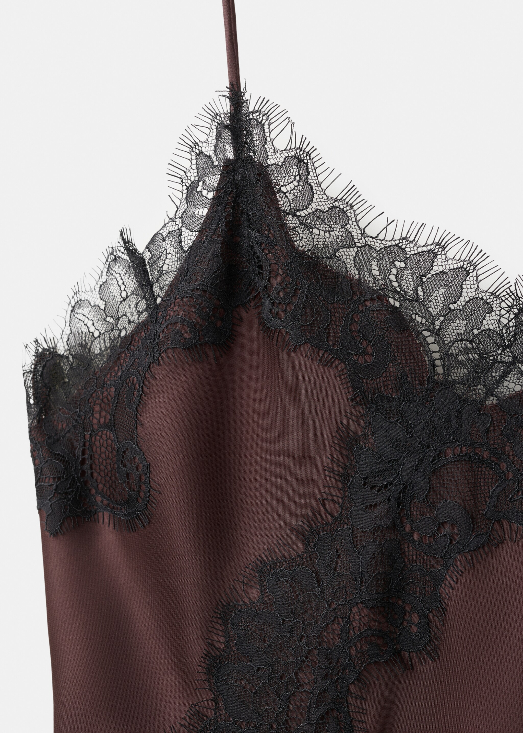 Lace top - Details of the article 8, Burgundy. Ref: 27081326-00.