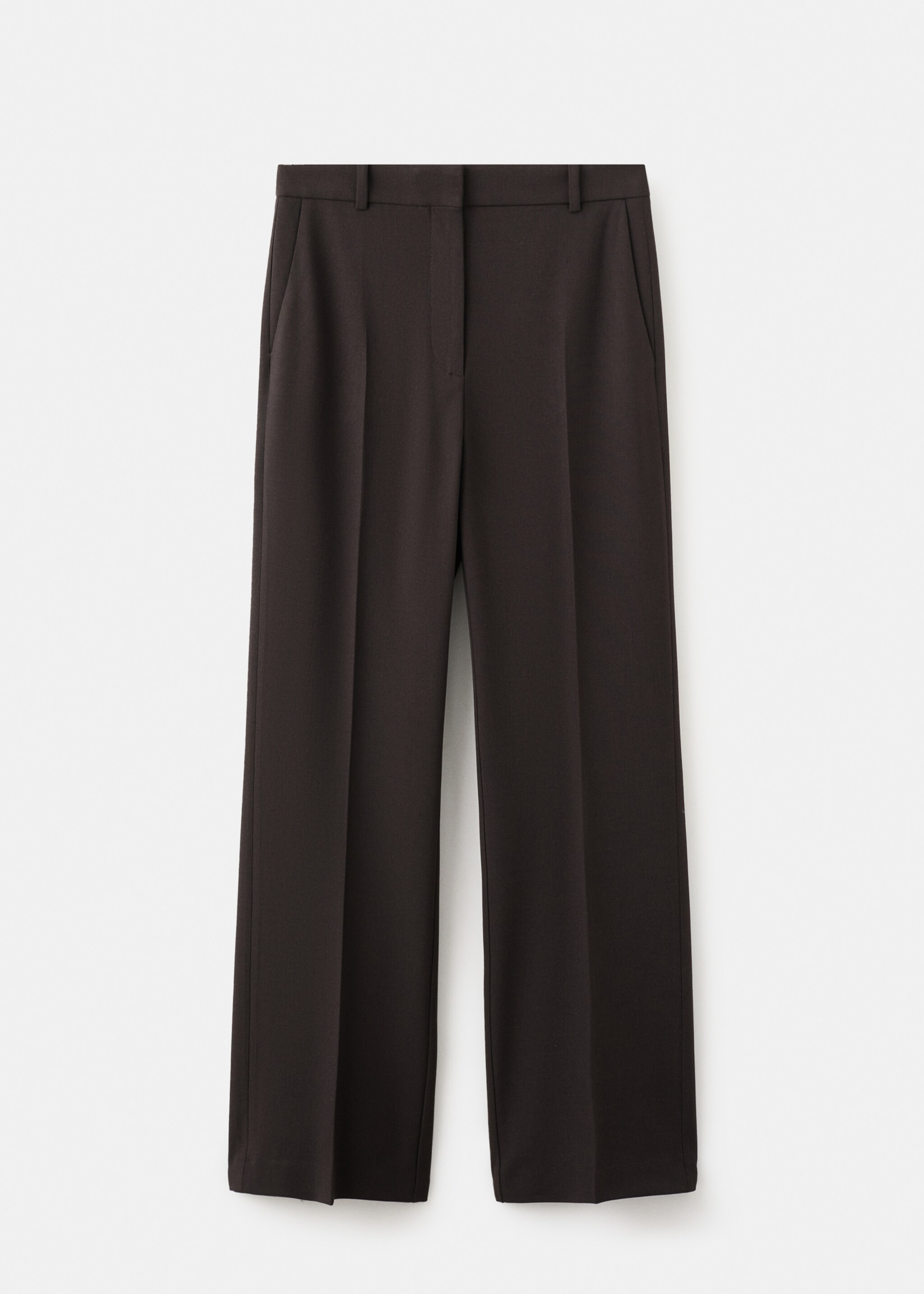 Straight-fit suit trousers - Article without model, Chocolate. Ref: 27081328-00.