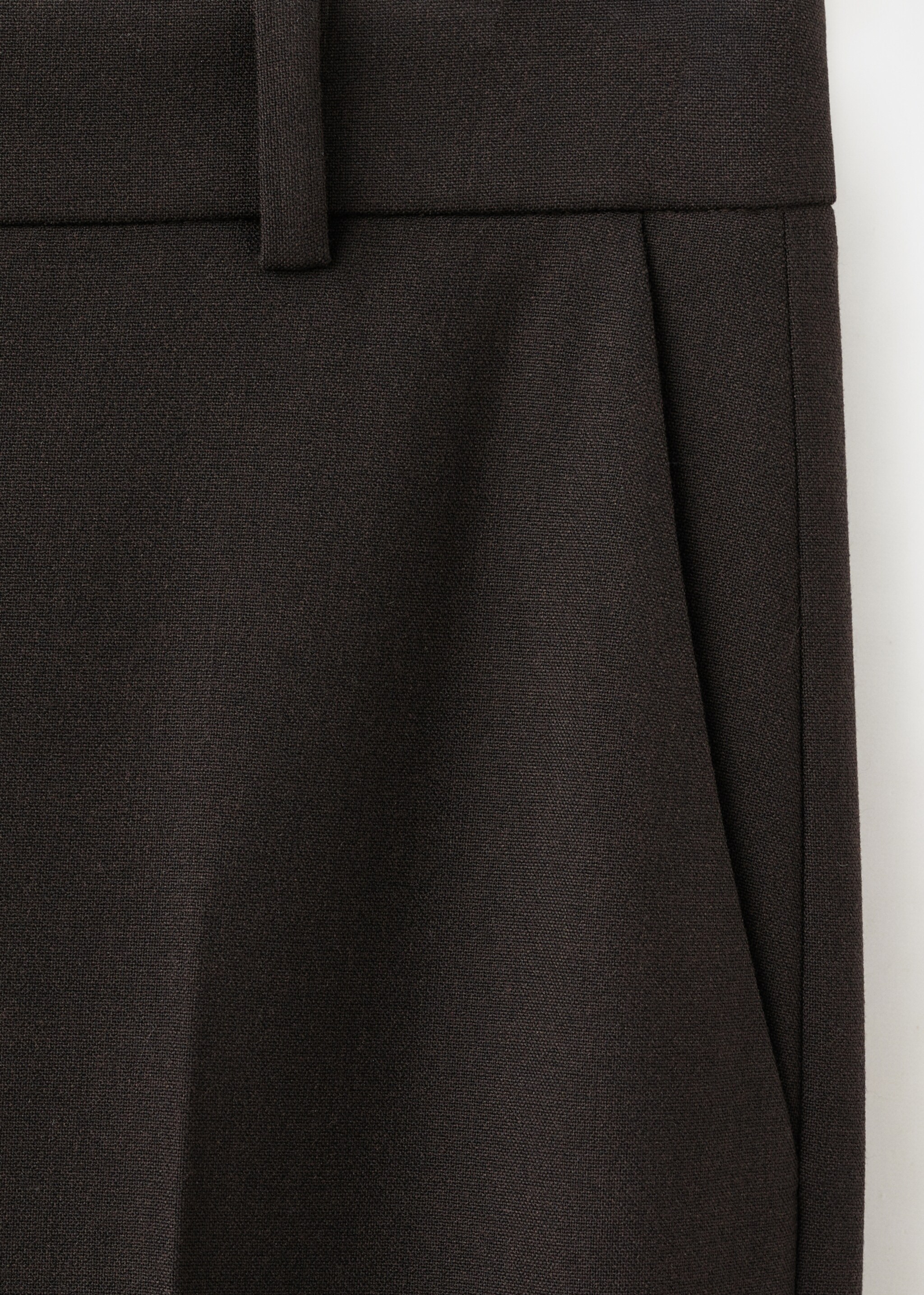 Straight-fit suit trousers - Details of the article 0, Chocolate. Ref: 27081328-00.