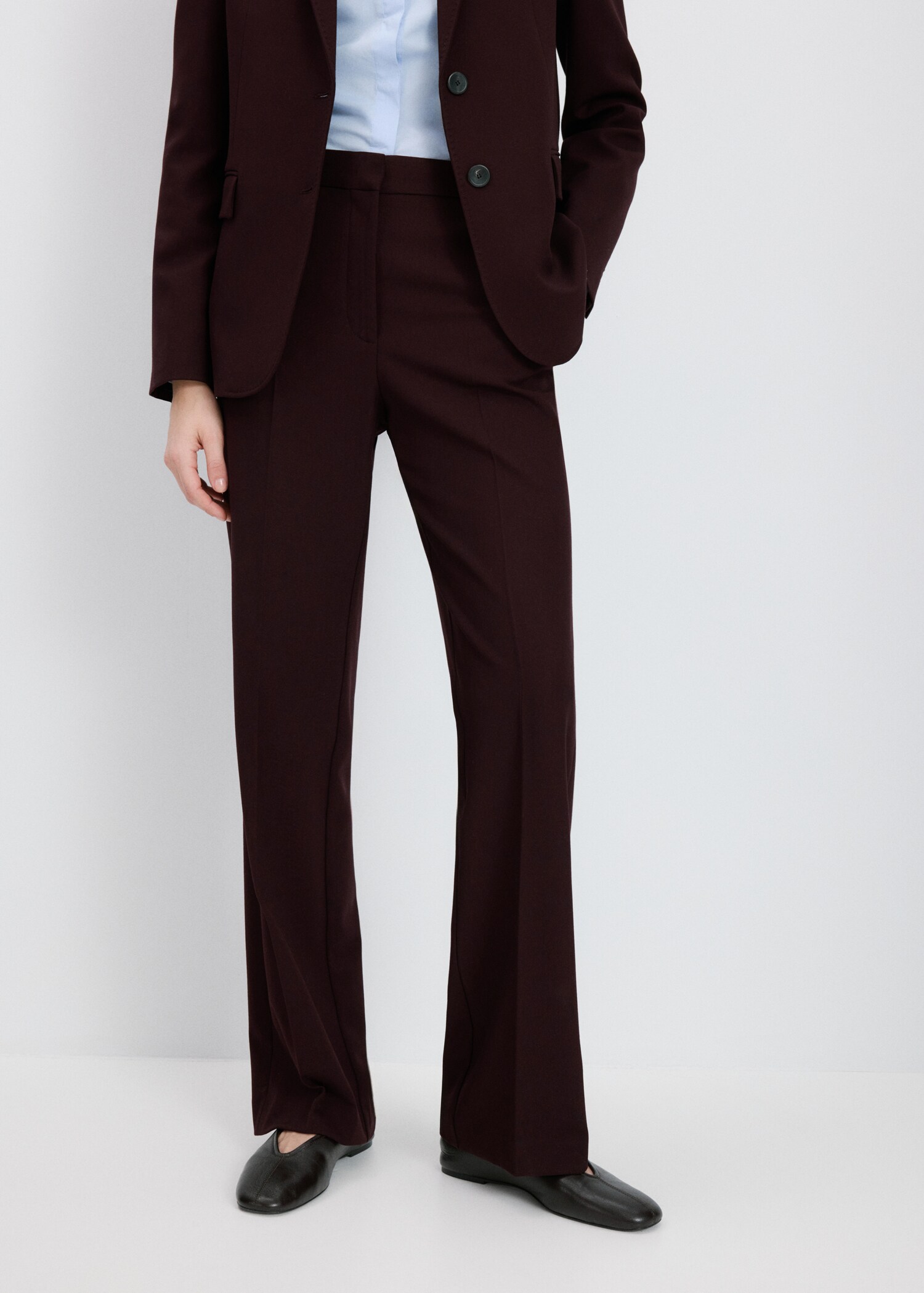 Straight-fit suit trousers - Medium plane