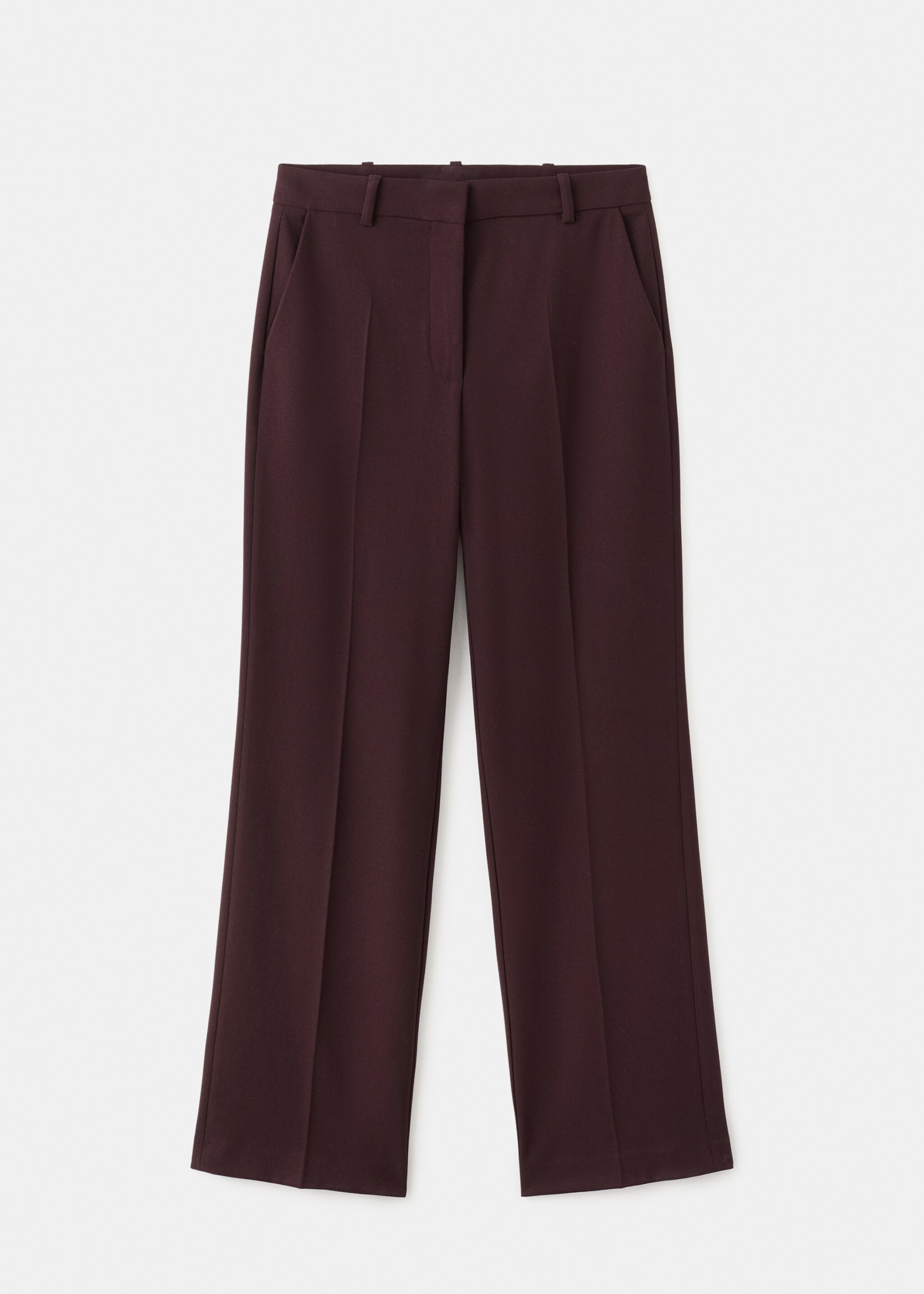 Straight-fit suit trousers - Article without model, Maroon. Ref: 27081328-00.