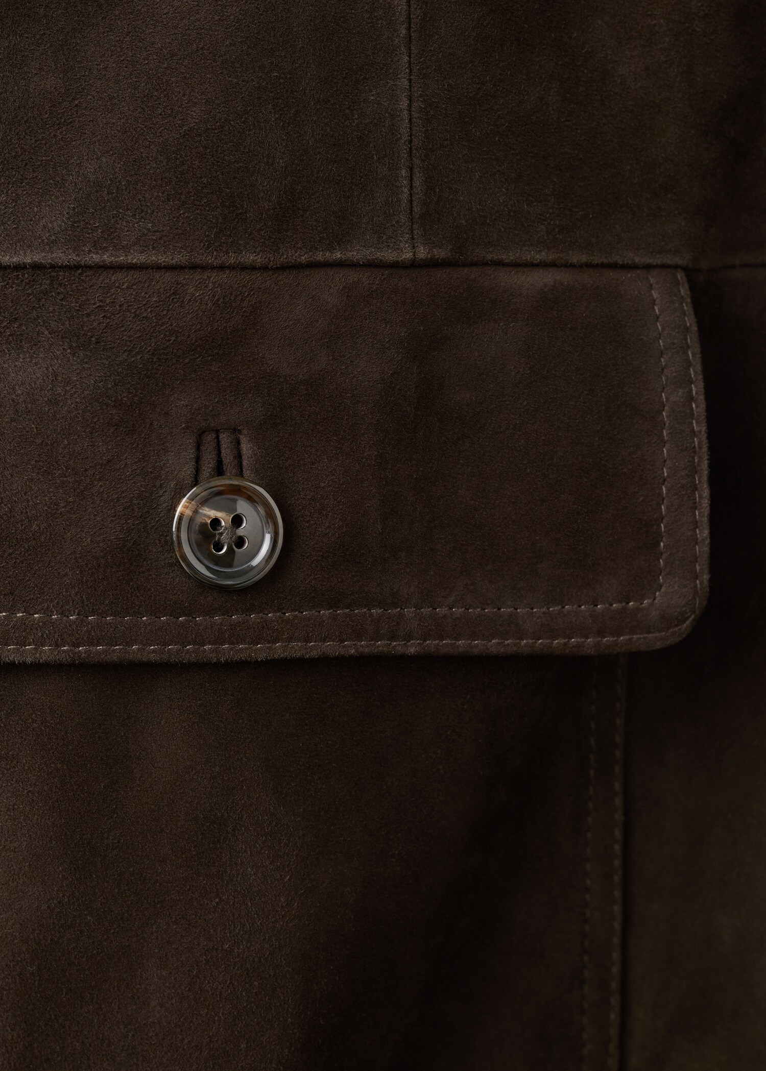 Buttoned suede jacket - Details of the article 0