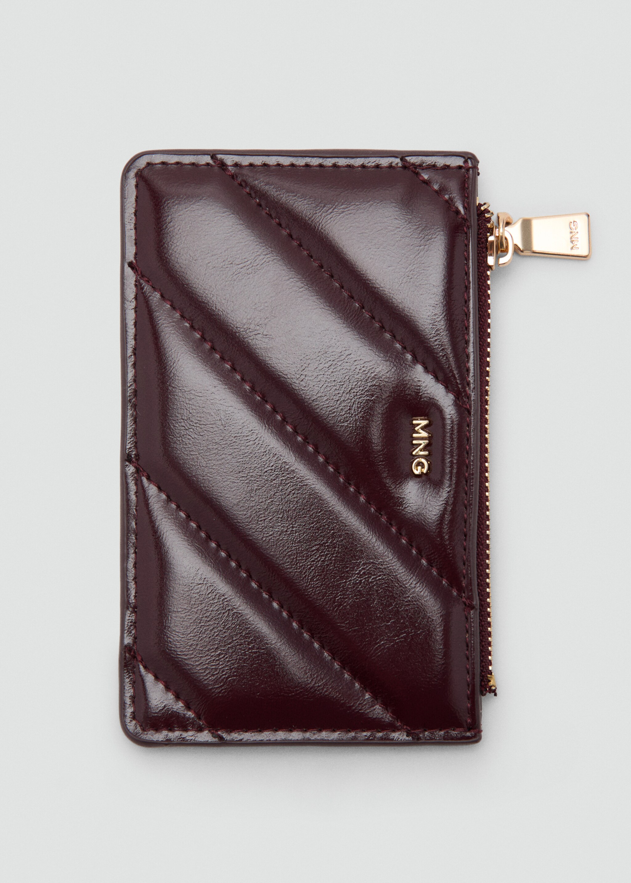 Small quilted wallet - Details of the article 1, Burgundy. Ref: 27081331-00.