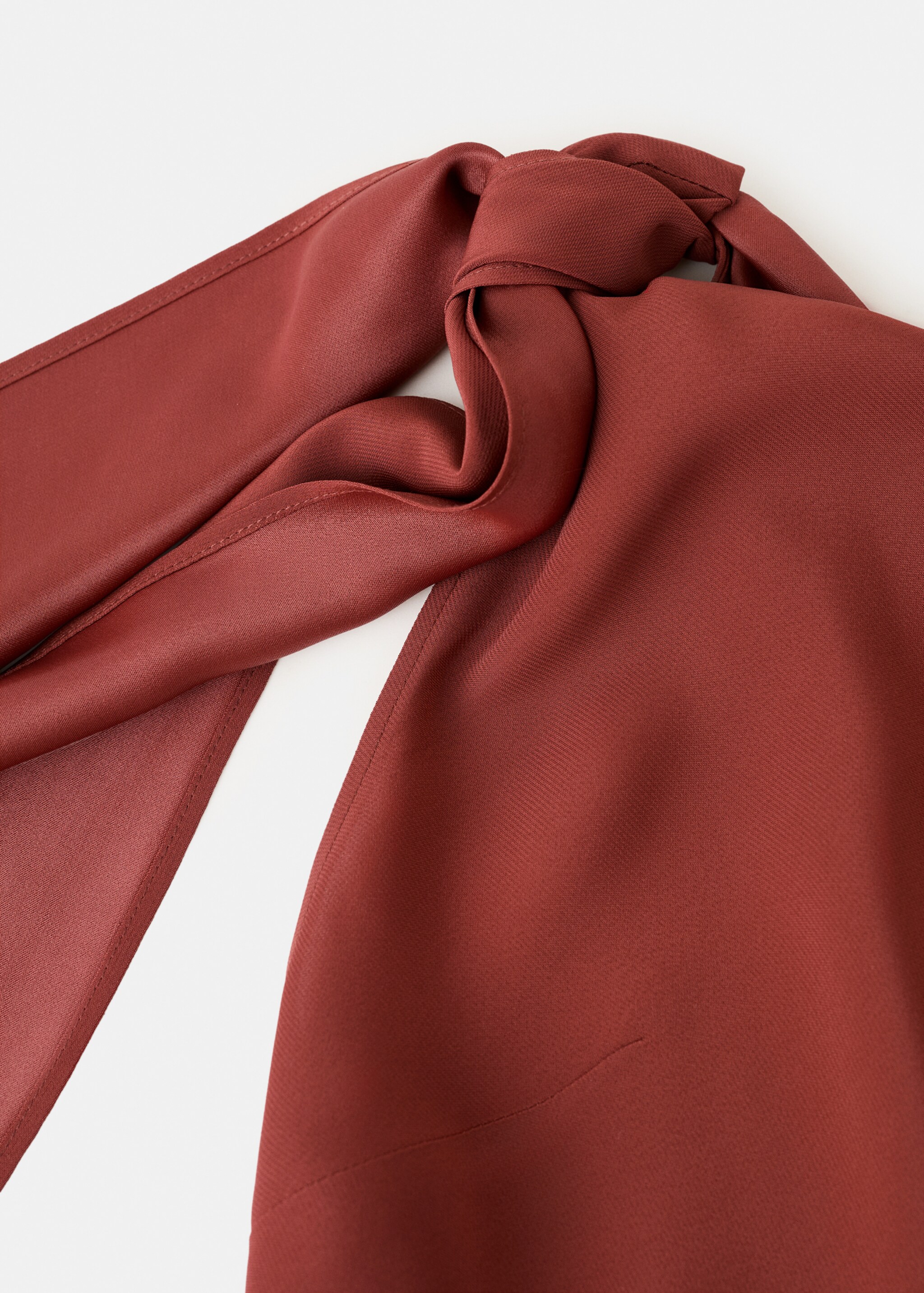 Knot detail dress - Details of the article 8, Burgundy. Ref: 27081332-00.