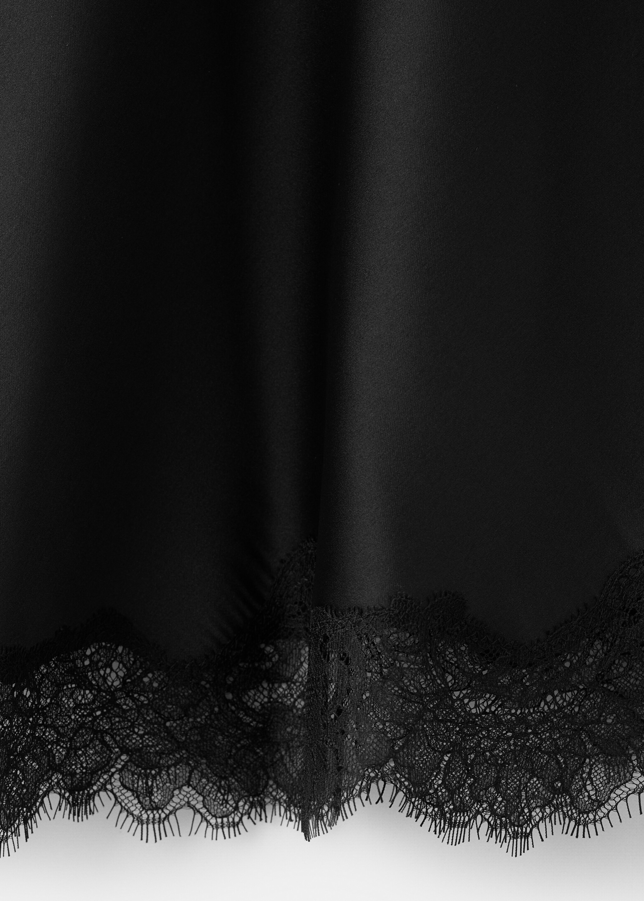 Satin lace skirt - Details of the article 0, Black. Ref: 27081334-00.