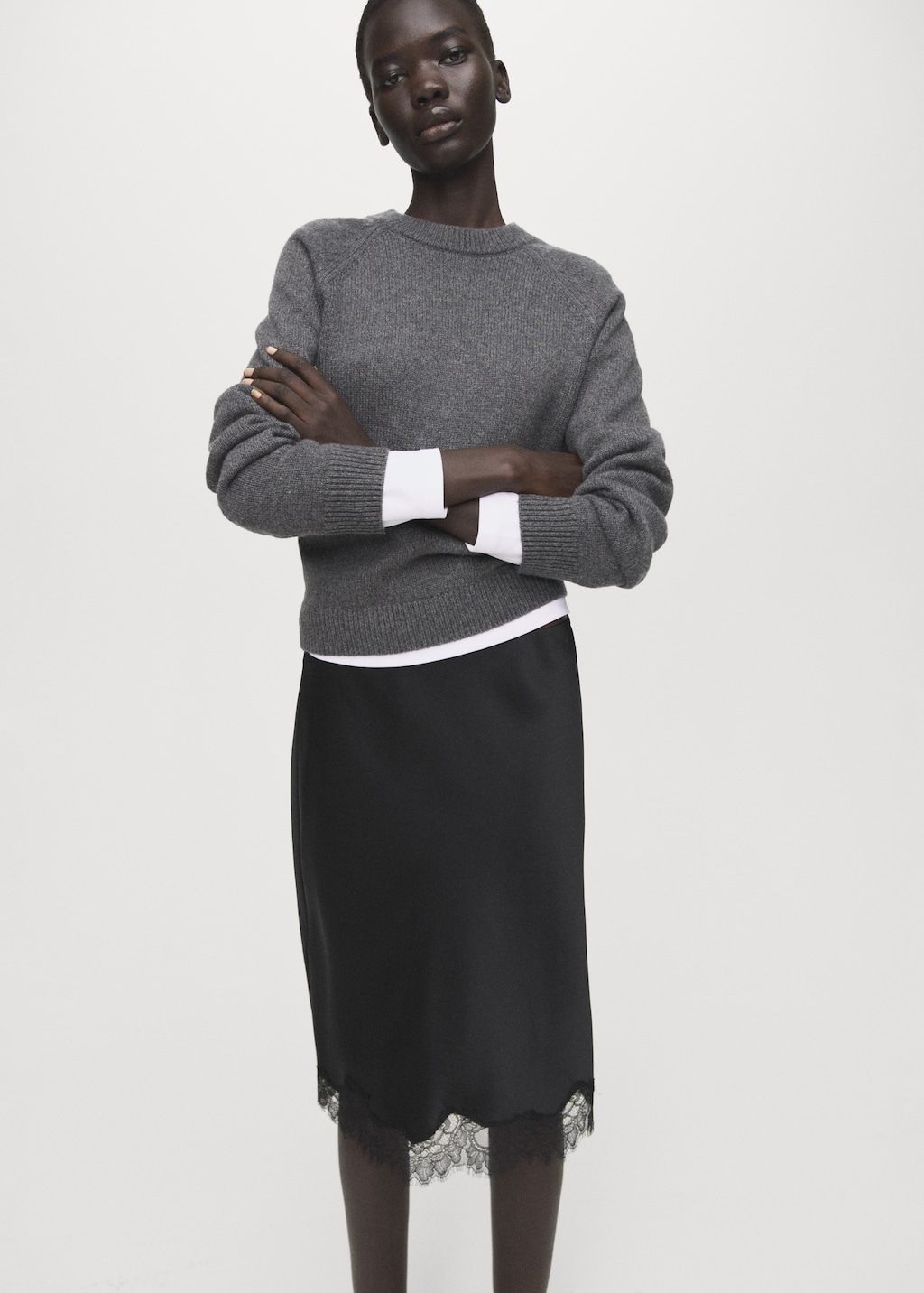 Satin lace skirt - image 5
