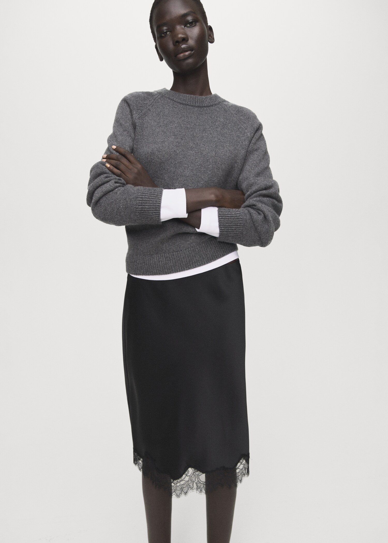 Satin lace skirt - Details of the article 1