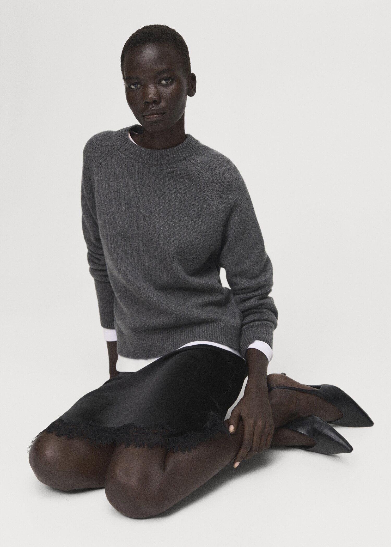 Satin lace skirt - Details of the article 2