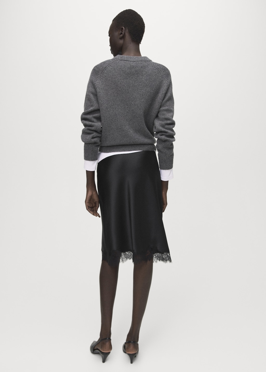Satin lace skirt - Women | MANGO Canada