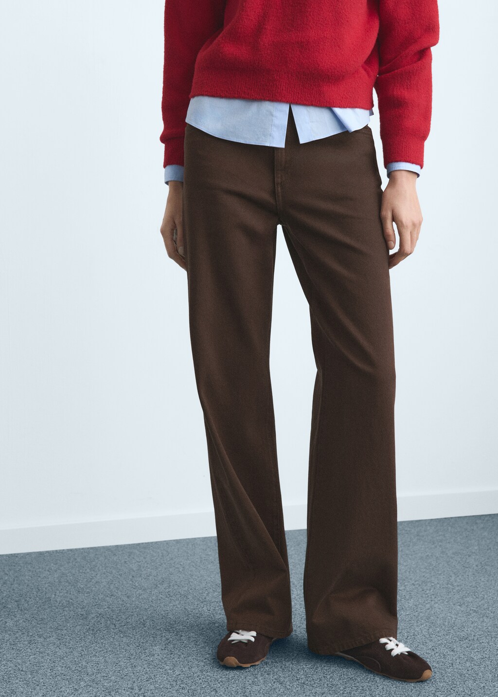 Danila high-waisted wide leg jeans - Chocolate