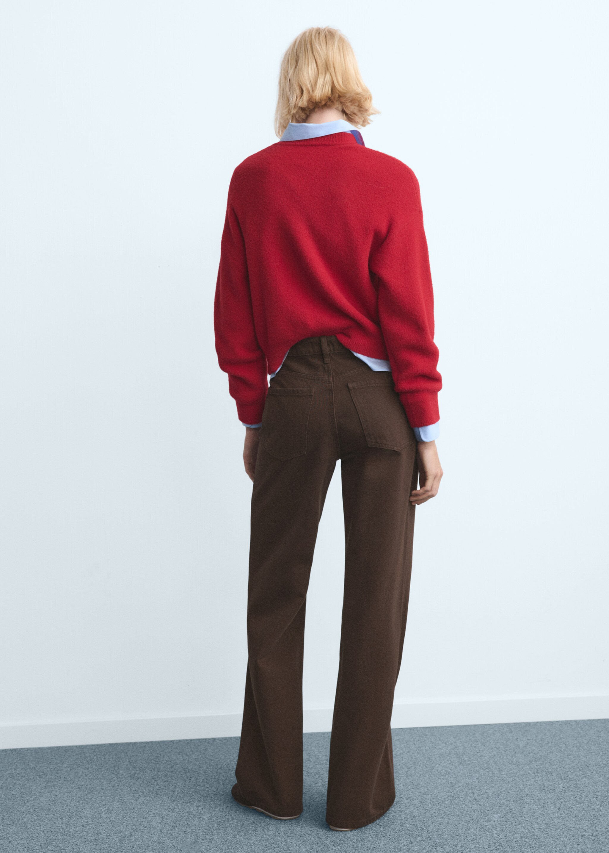 Danila high-waisted wide-leg jeans - Reverse of the article, Chocolate. Ref: 27081338-00.