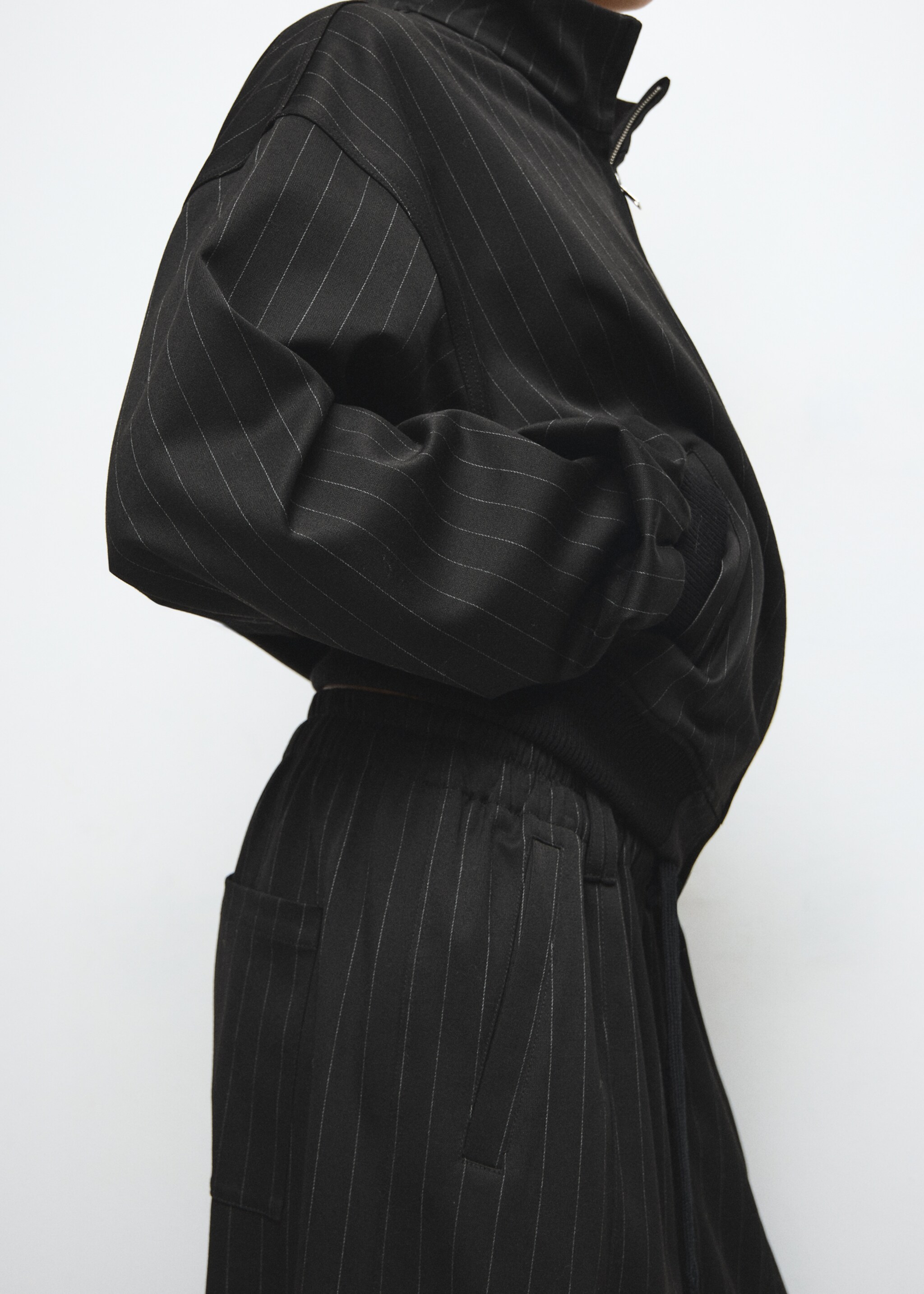 Balloon pinstripe trousers - Details of the article 6, Black. Ref: 27081339-00.