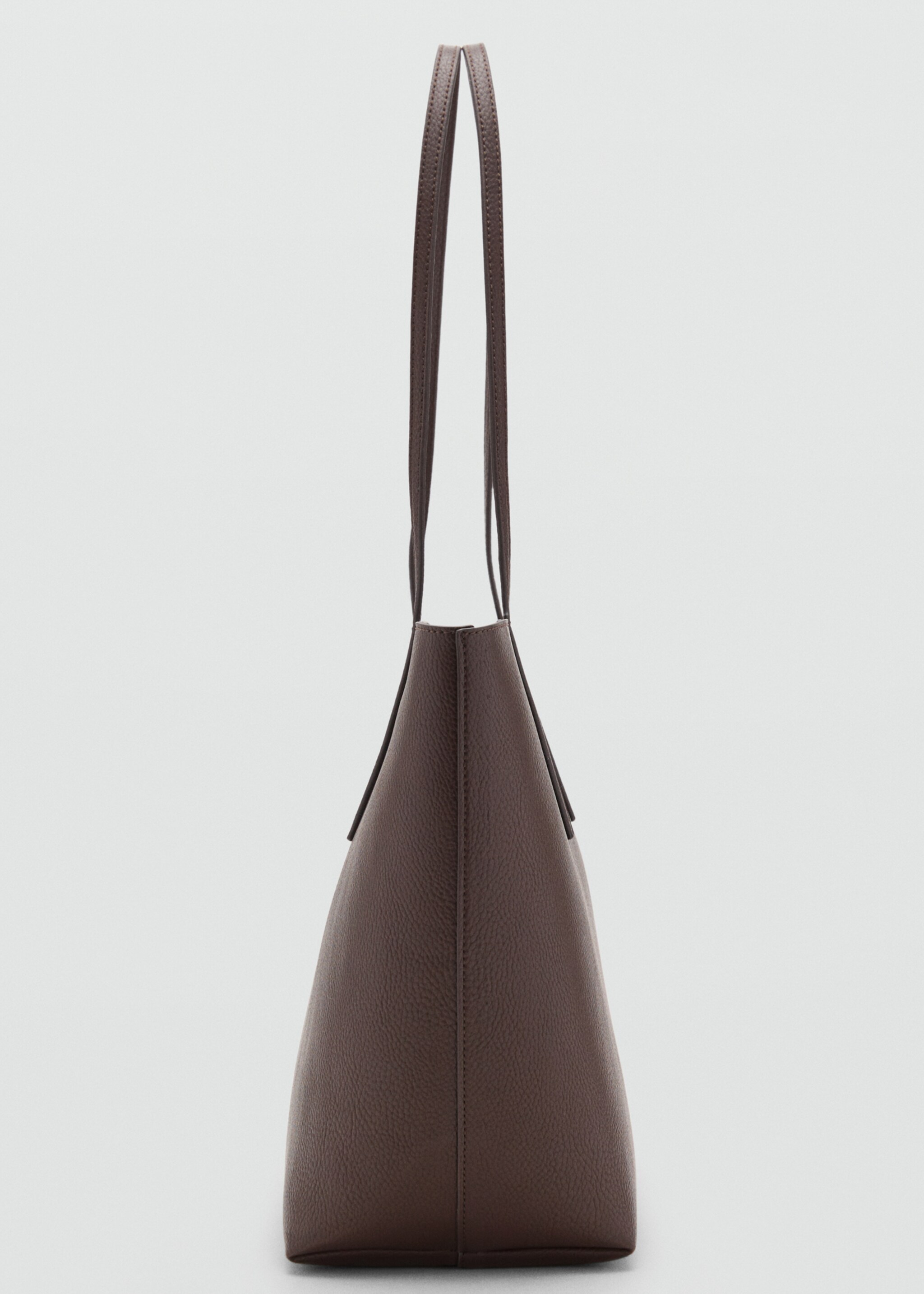 Shopper bag with double handle - Details of the article 1, Chocolate. Ref: 27081340-00.