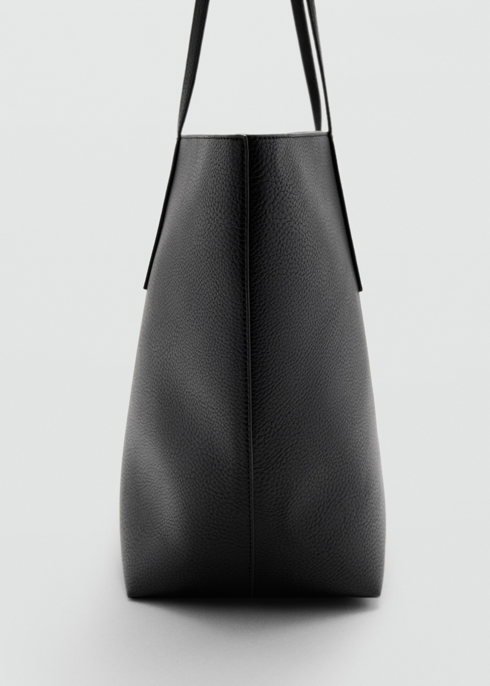Shopper bag with double handle - Details of the article 1, Black. Ref: 27081340-00.